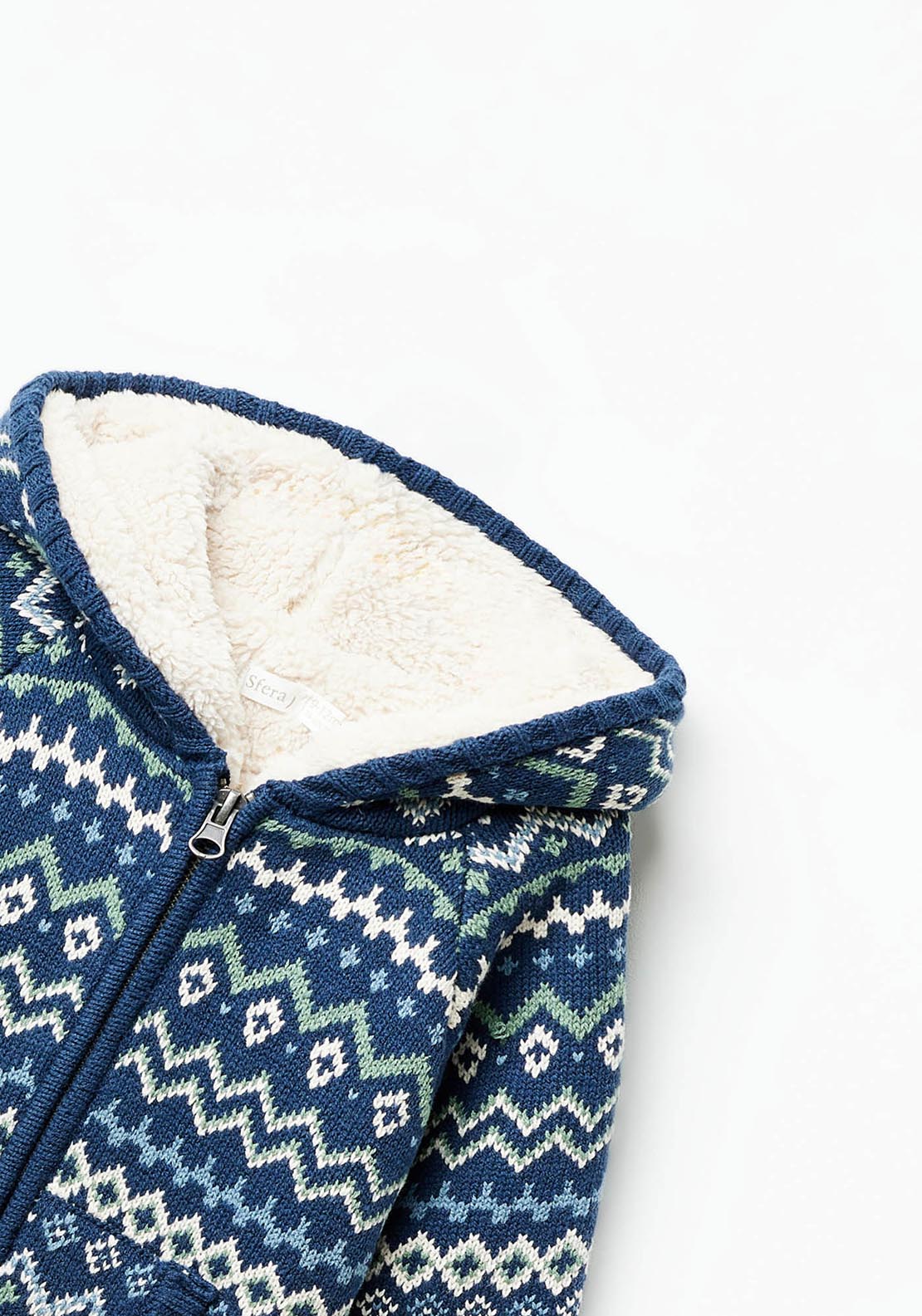 Sfera Hooded jacquard jacket - Navy 5 Shaws Department Stores