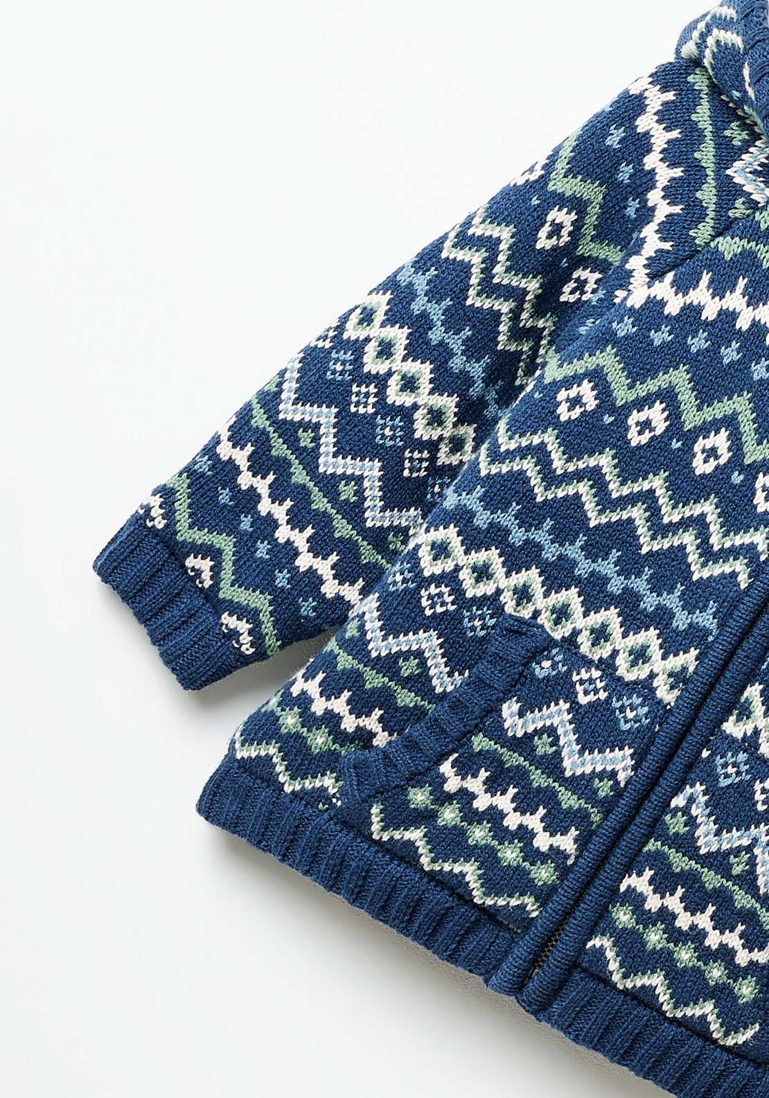 Sfera Hooded jacquard jacket - Navy 6 Shaws Department Stores
