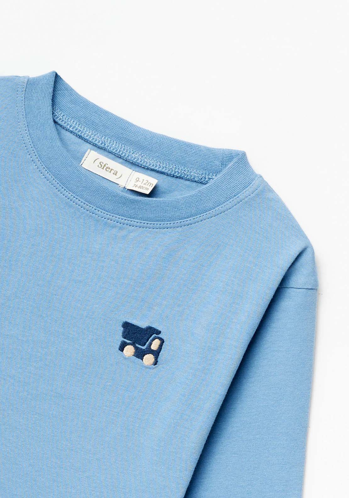 Sfera Long Sleeve Dino Tshirt - Blue 3 Shaws Department Stores