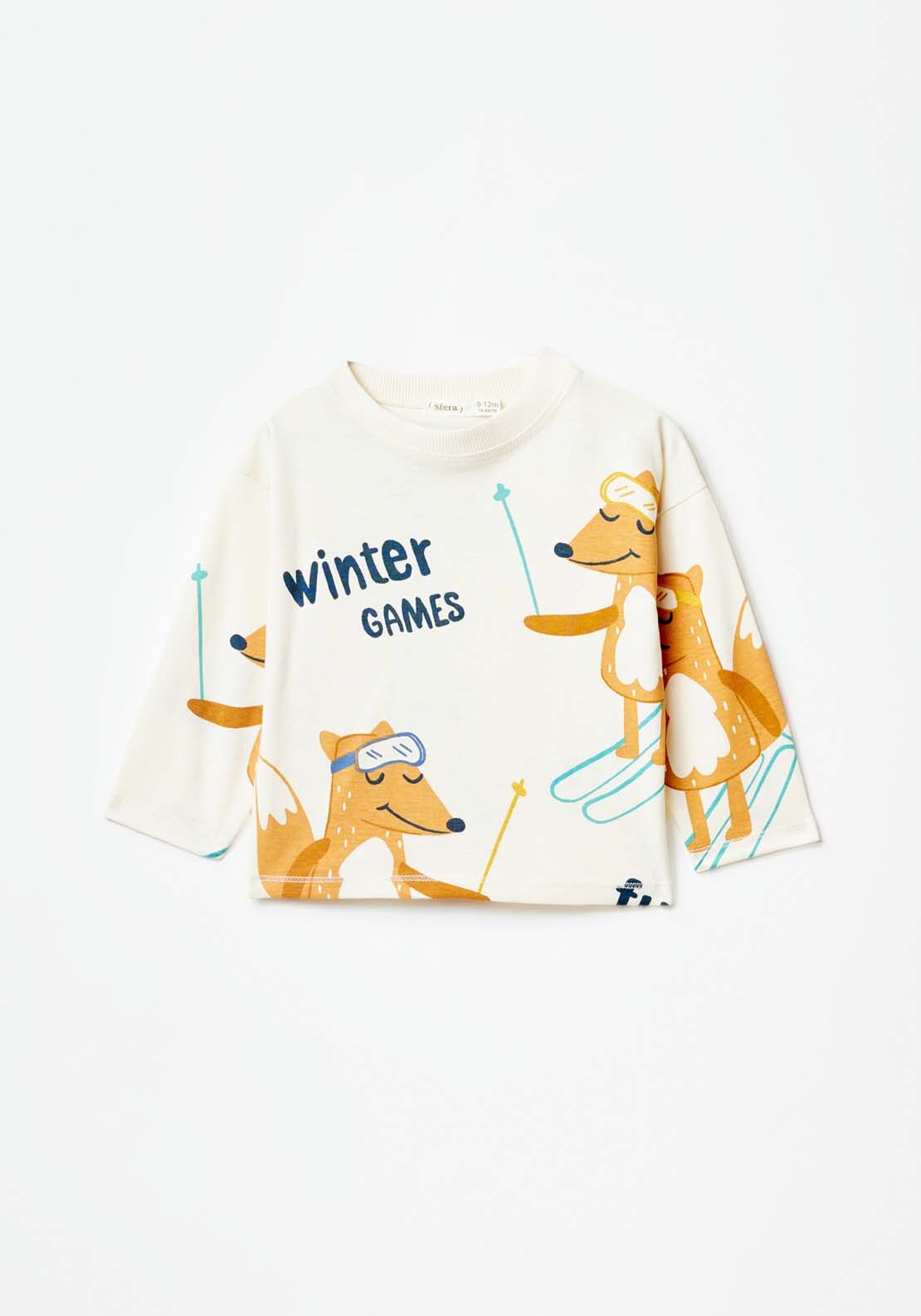 Sfera Long Sleeve Fox Winter Games Tshirt - White 1 Shaws Department Stores