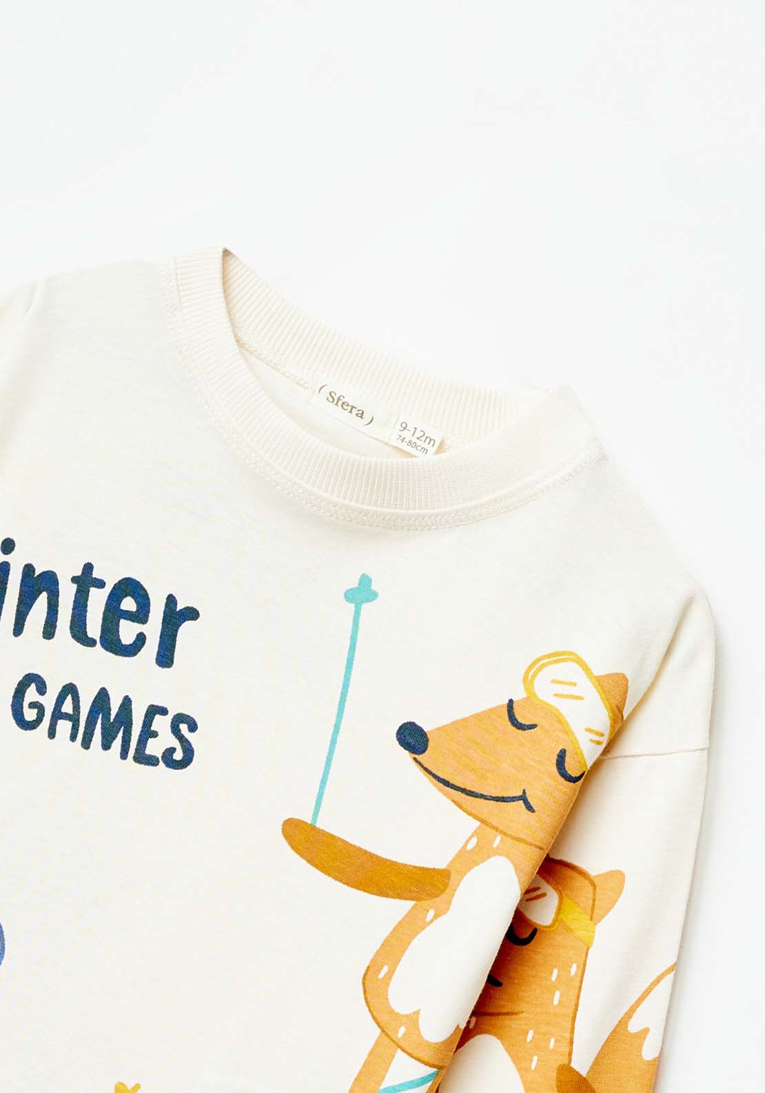 Sfera Long Sleeve Fox Winter Games Tshirt - White 3 Shaws Department Stores