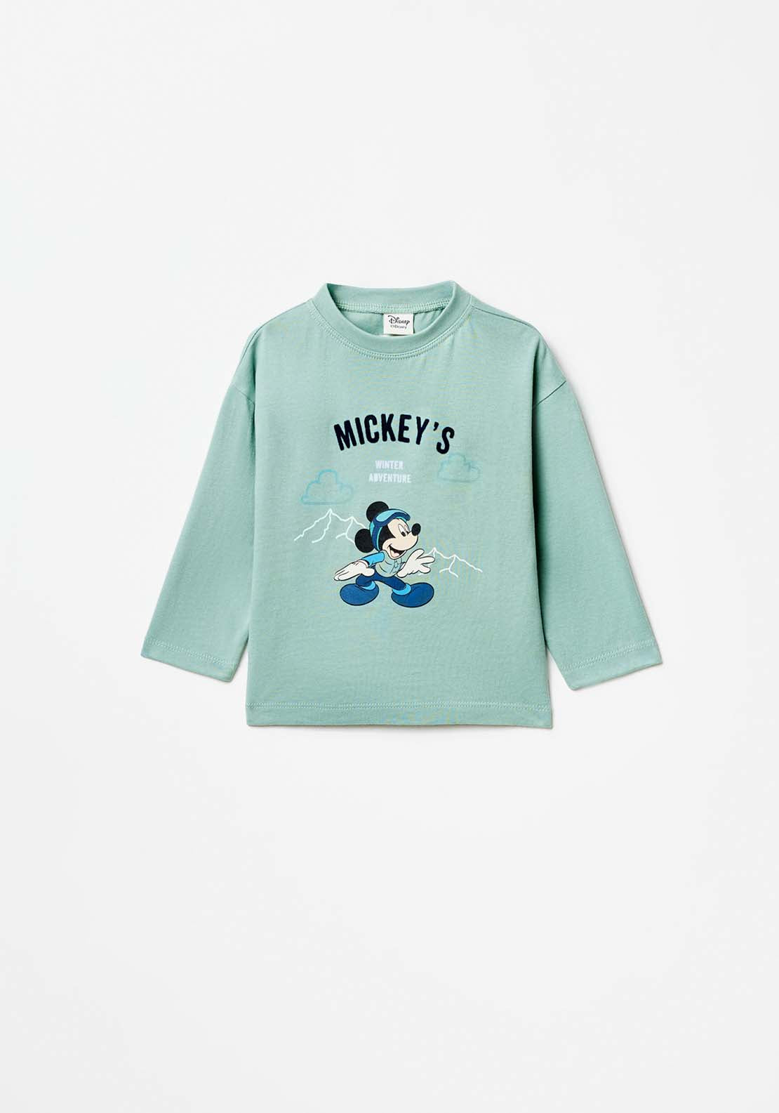 Sfera Long Sleeve Mickey Mouse Tshirt - Green 1 Shaws Department Stores