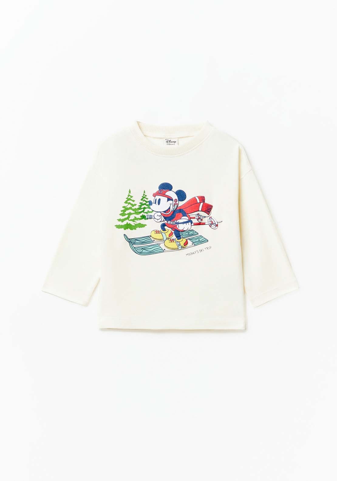 Long Sleeve Mickey Mouse Ski Tshirt White Cream – Shaws