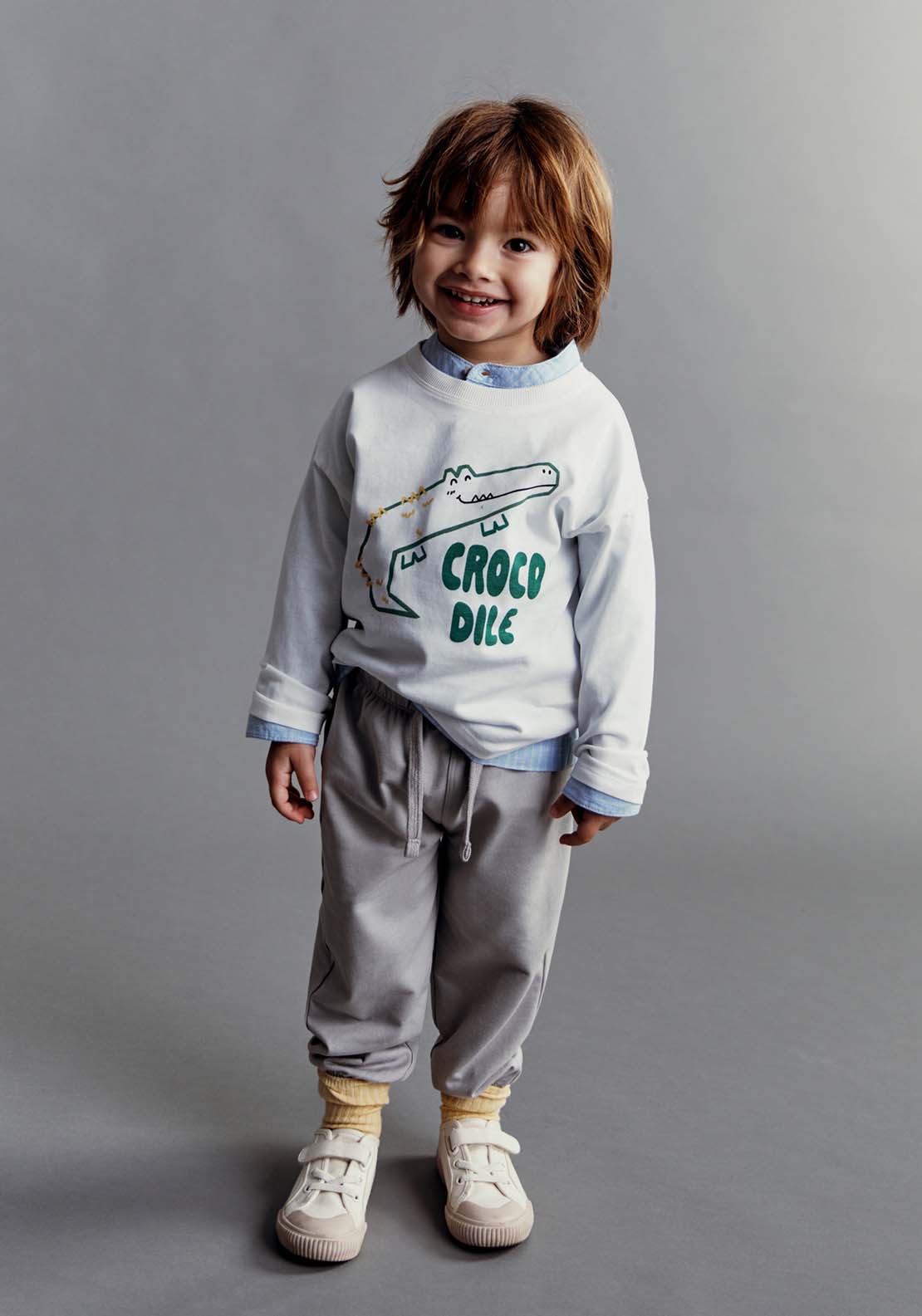 Sfera Crocodile long-sleeved T-shirt - White Off 3 Shaws Department Stores