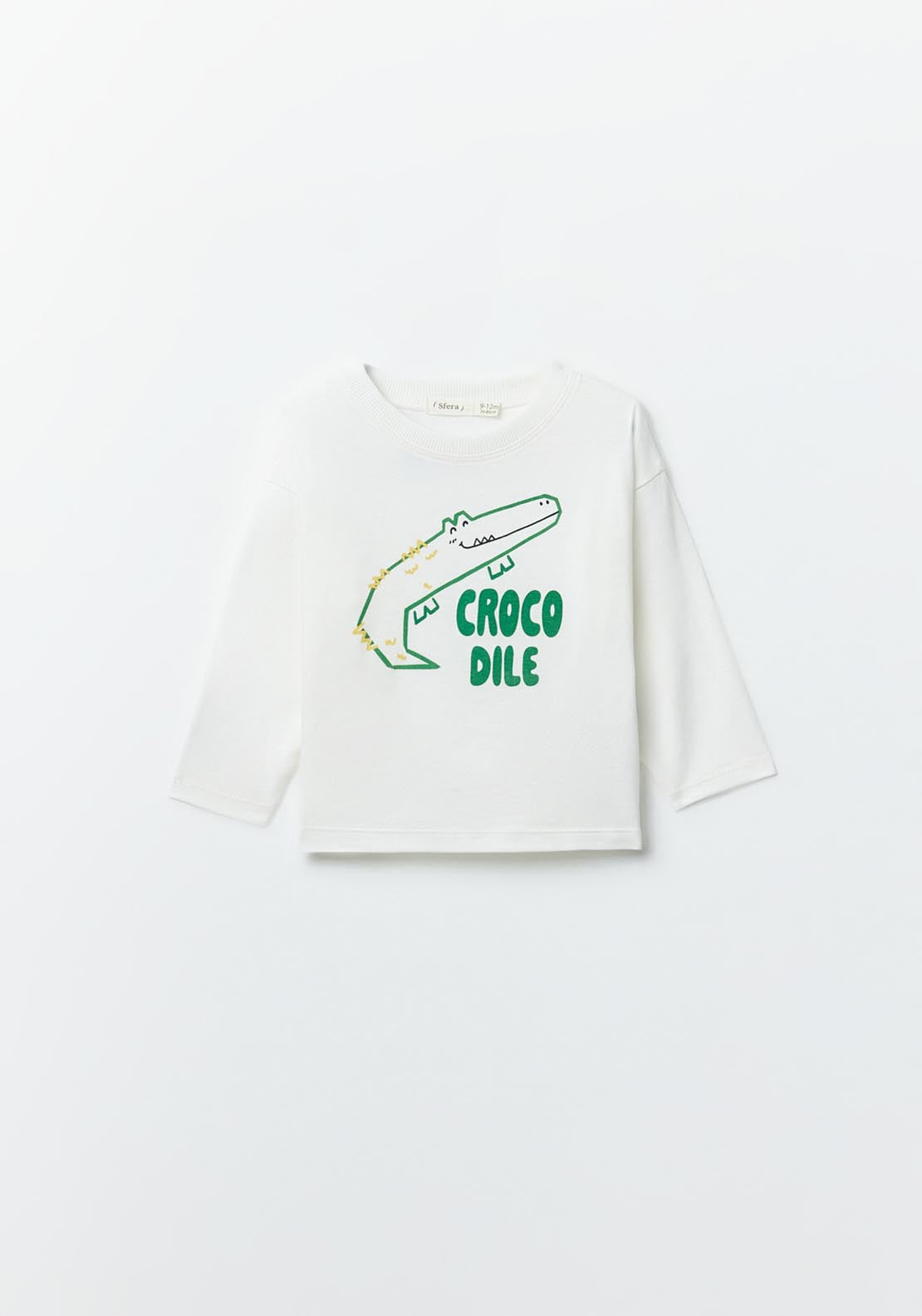 Sfera Crocodile Long Sleeve T-shirt - White Off 1 Shaws Department Stores