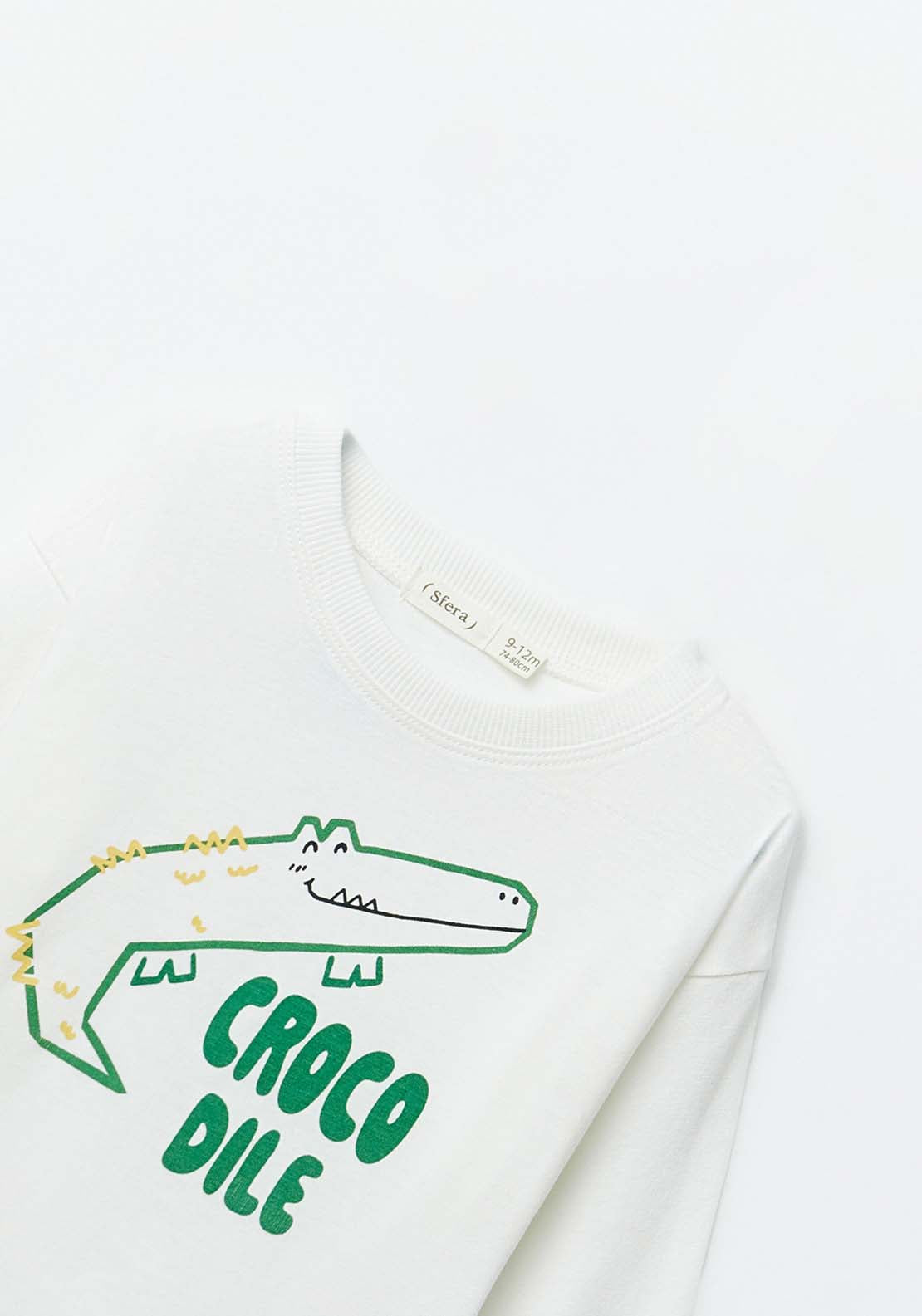 Sfera Crocodile long-sleeved T-shirt - White Off 6 Shaws Department Stores