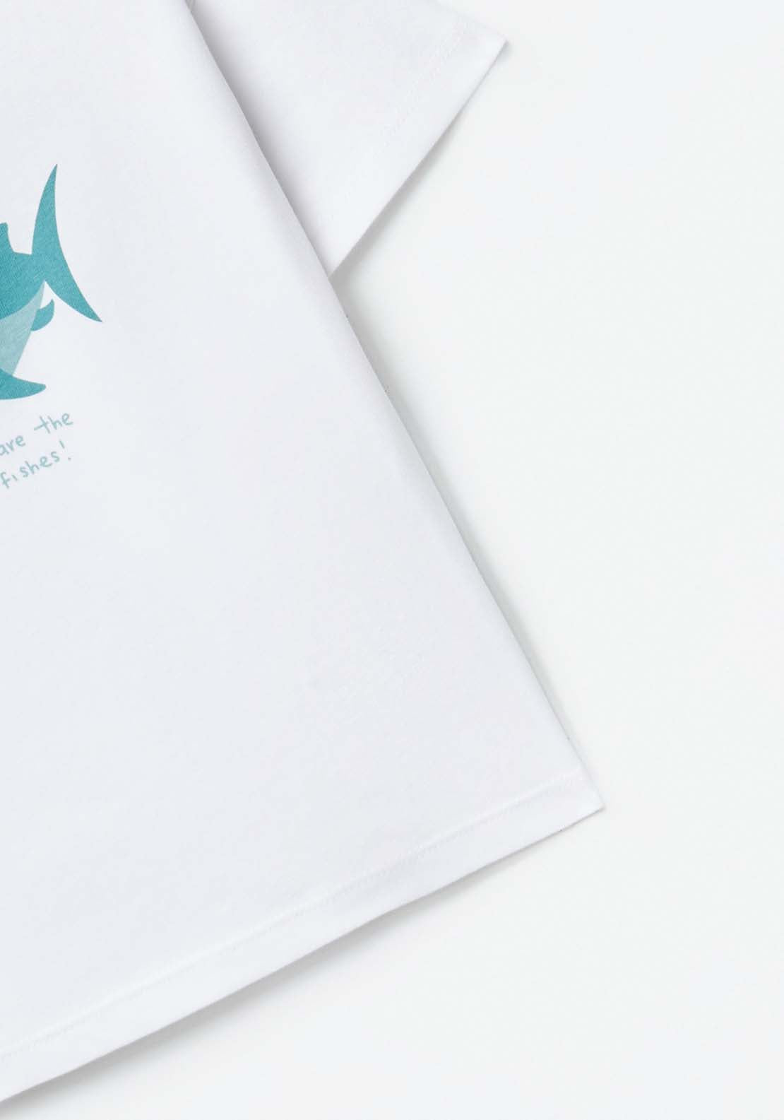 Shark Print T-Shirt - White