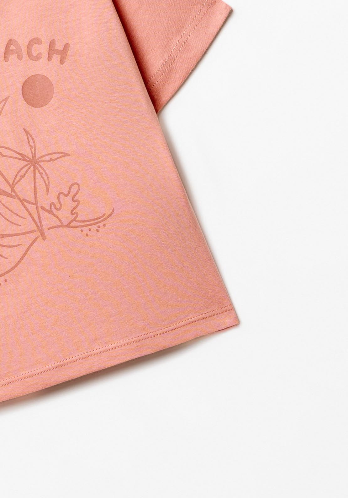 Sfera Printed T-shirt - Salmon 2 Shaws Department Stores
