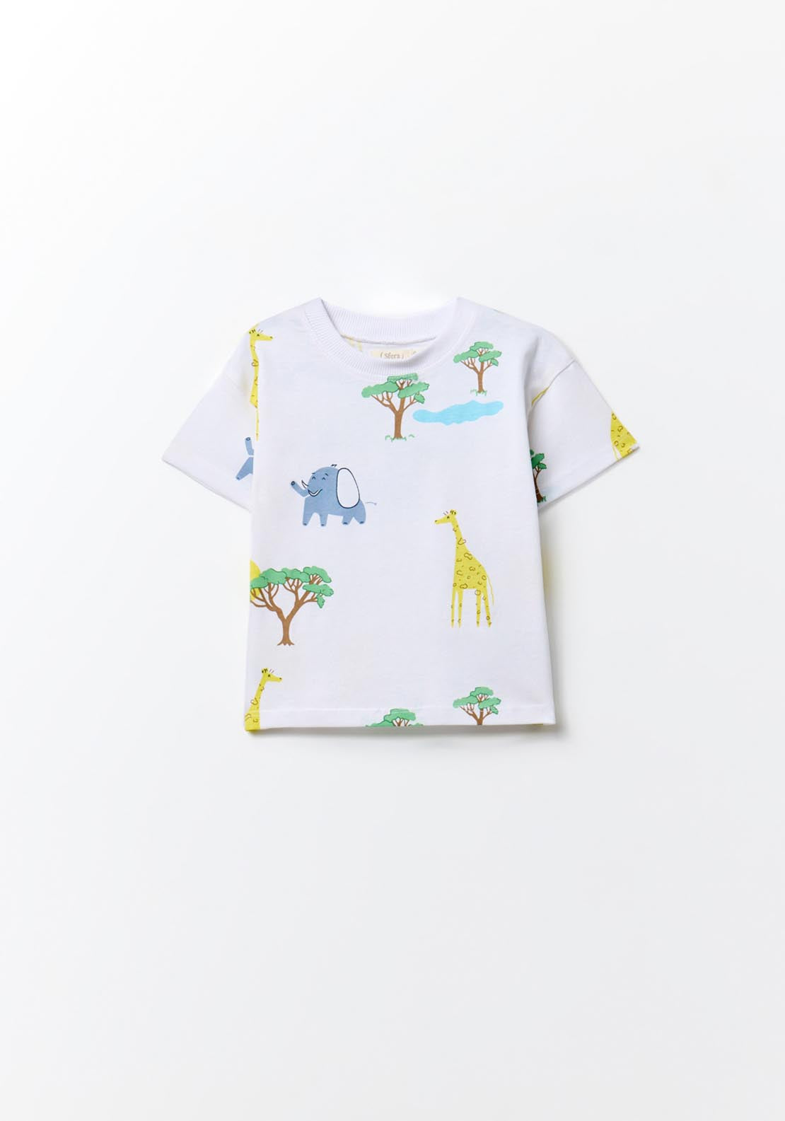 Sfera Giraffe Print T-Shirt - White 3 Shaws Department Stores
