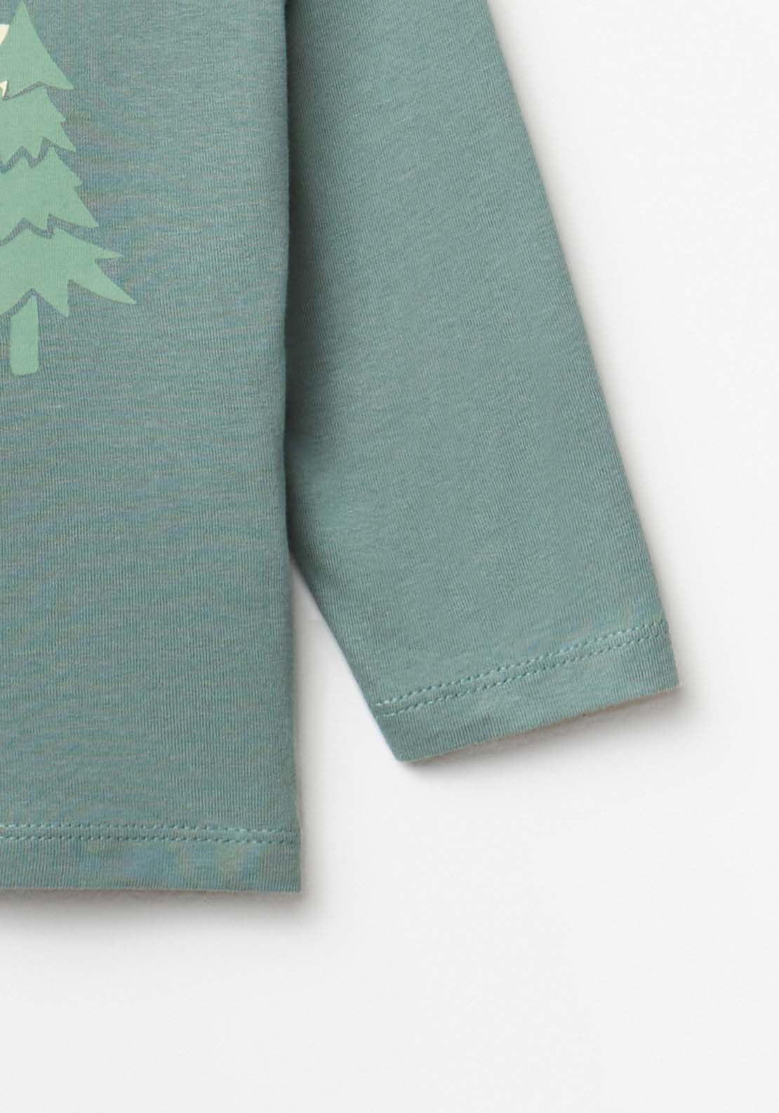 Long Sleeved Fox T-Shirt - Green