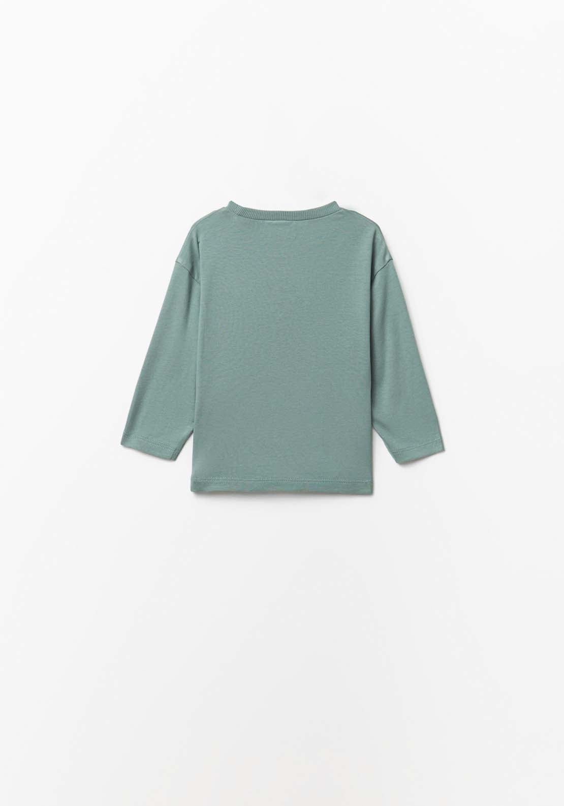 Long Sleeved Fox T-Shirt - Green