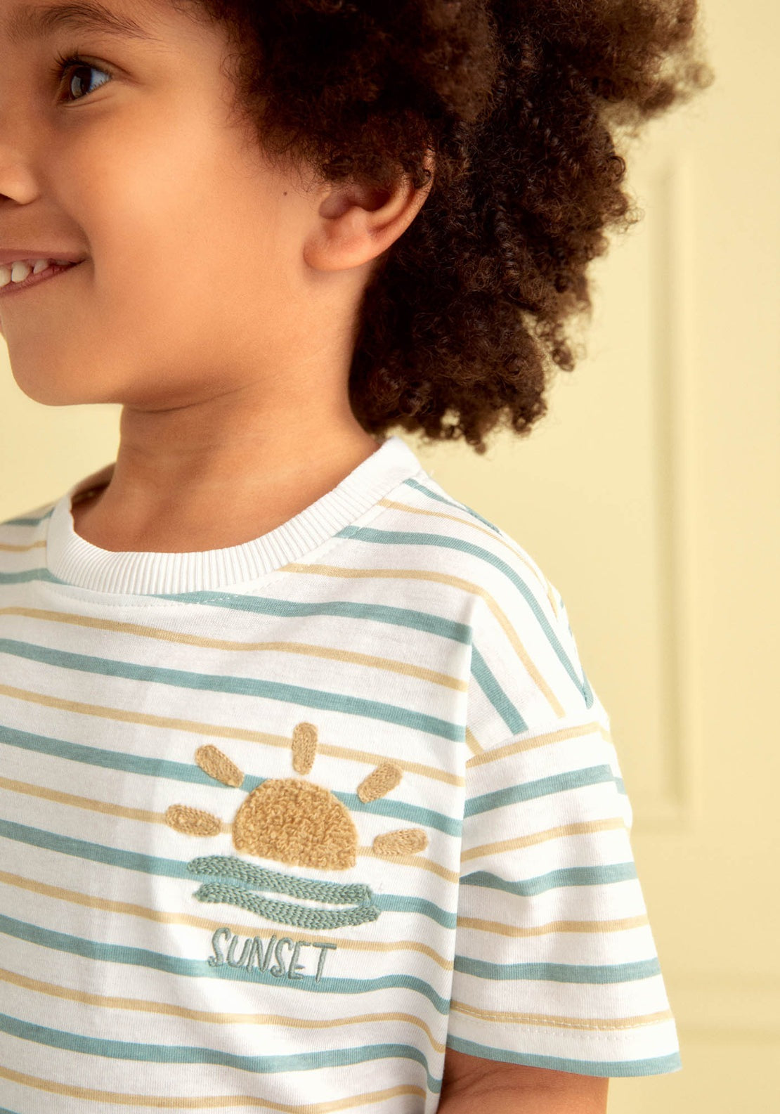 Striped Short Sleeved T-Shirt - White