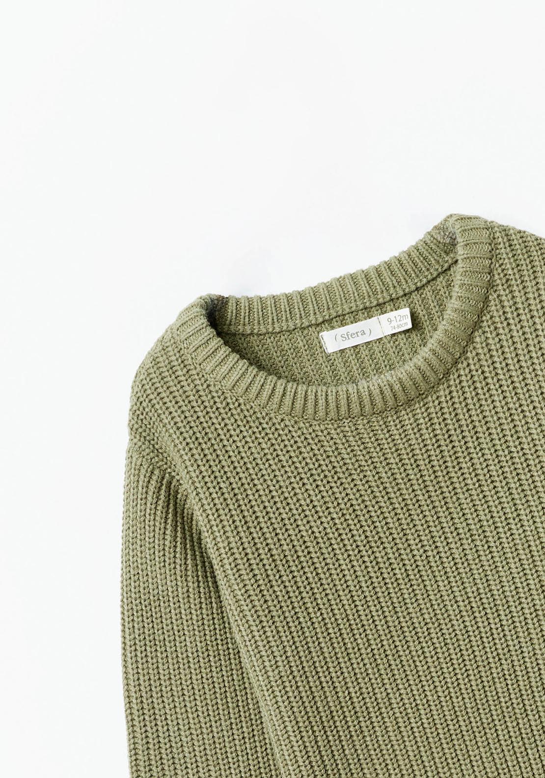 Sfera Basic ribbed sweater - Green 3 Shaws Department Stores