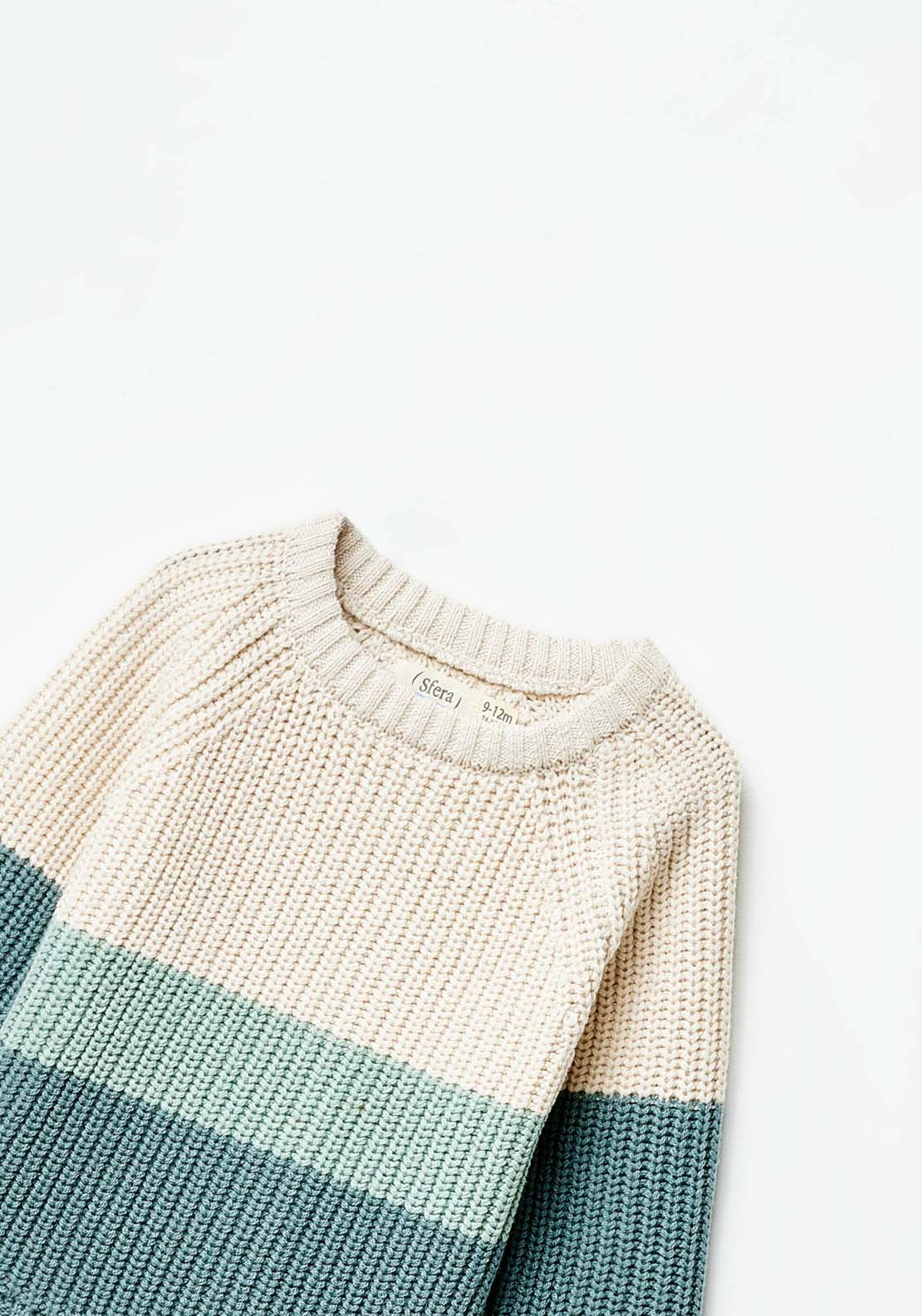 Sfera Long Sleeve Plain Knitted Sweatshirt - White 5 Shaws Department Stores