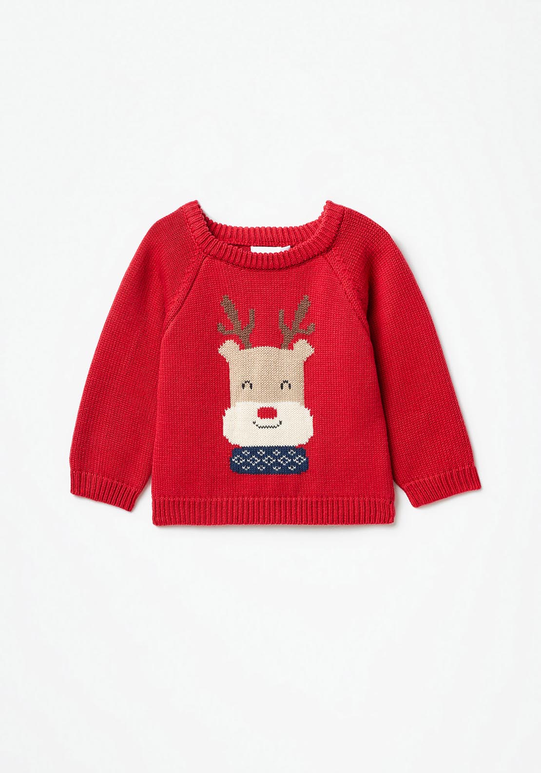Sfera Reindeer sweater - Red 1 Shaws Department Stores