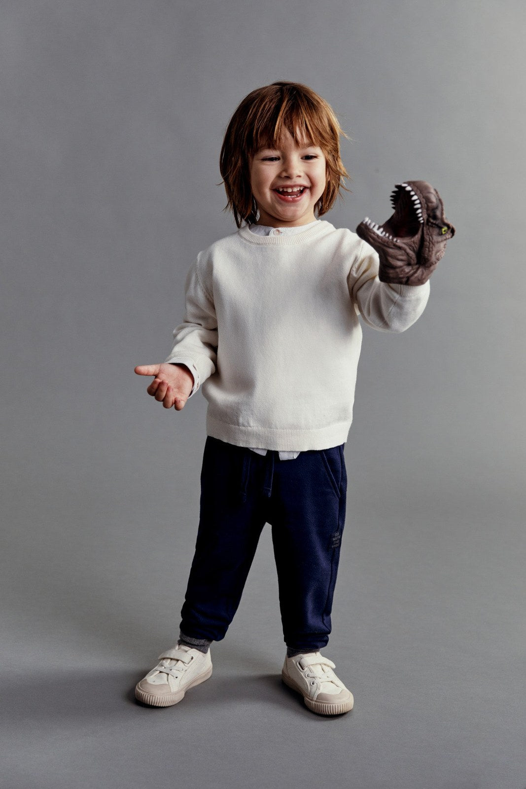 Sfera Plain basic sweater - Ecru 1 Shaws Department Stores