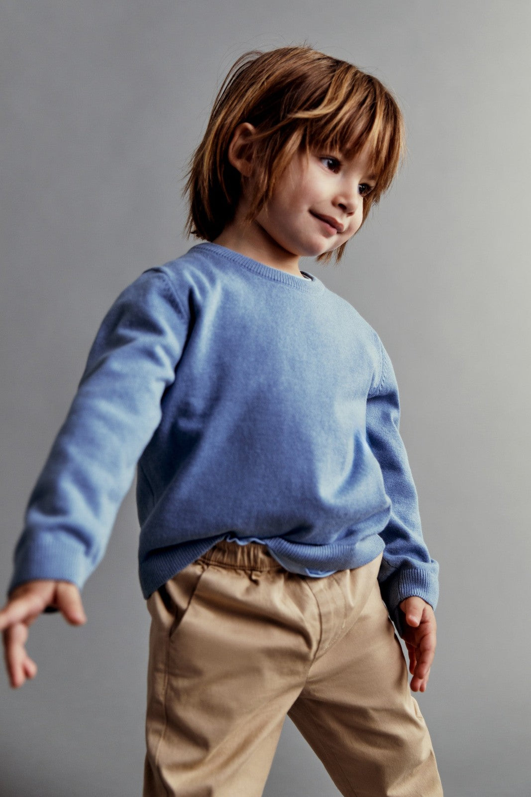 Sfera Plain basic sweater - Blue 2 Shaws Department Stores