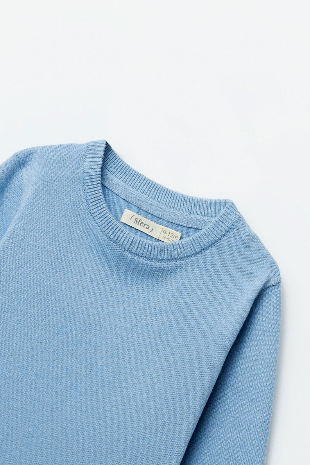 Sfera Plain basic sweater - Blue 5 Shaws Department Stores