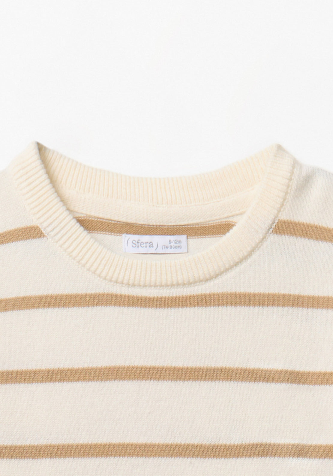 Basic Striped Pullover - Beige