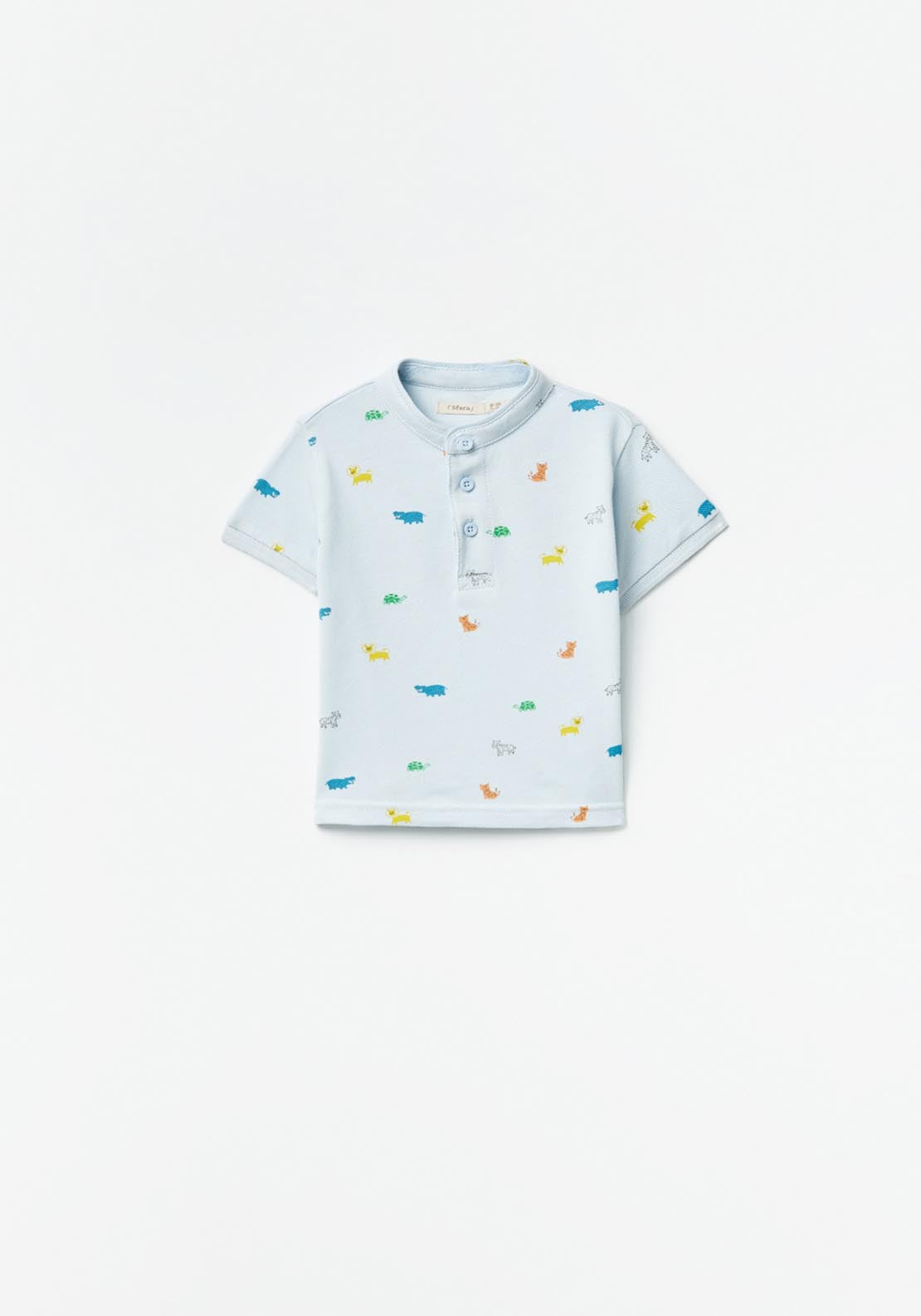 Sfera Printed polo shirt - Blue 3 Shaws Department Stores