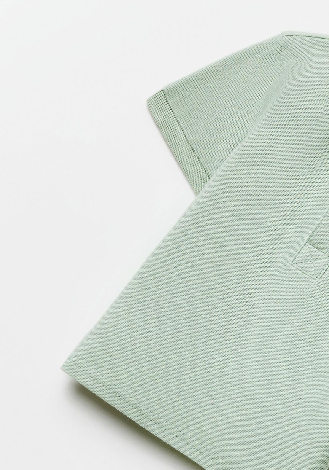 Sfera Plain Short-Sleeved Polo Shirt - Green 2 Shaws Department Stores