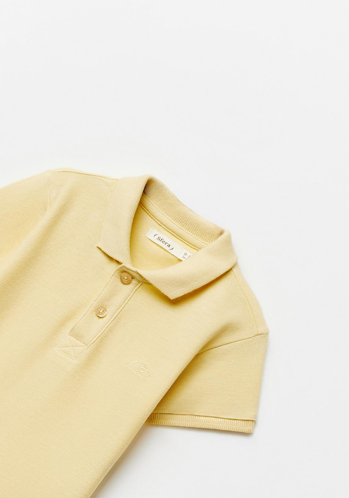 Sfera Plain Short-Sleeved Polo Shirt - Yellow 5 Shaws Department Stores