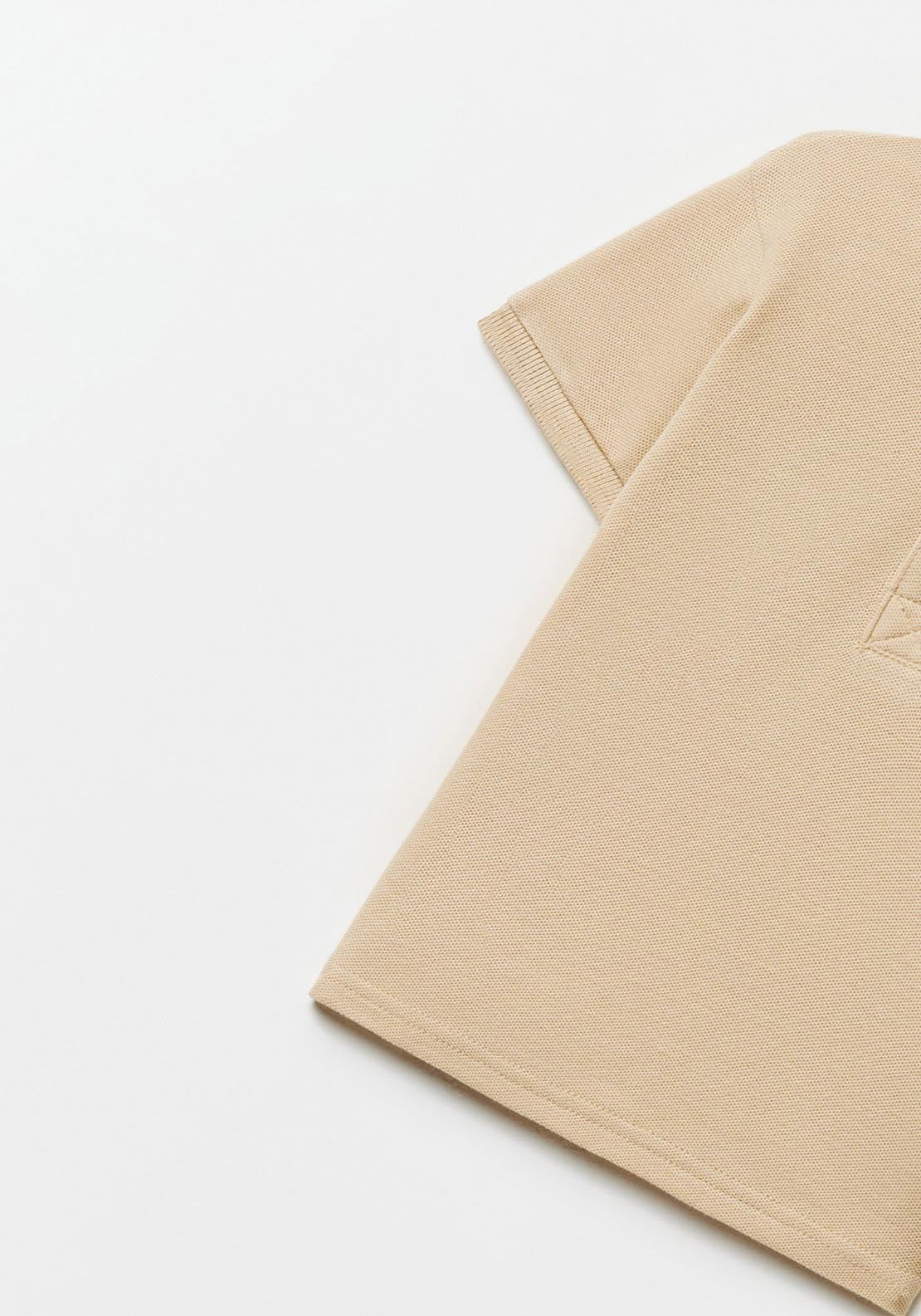 Sfera Plain Short-Sleeved Polo Shirt - Beige 2 Shaws Department Stores