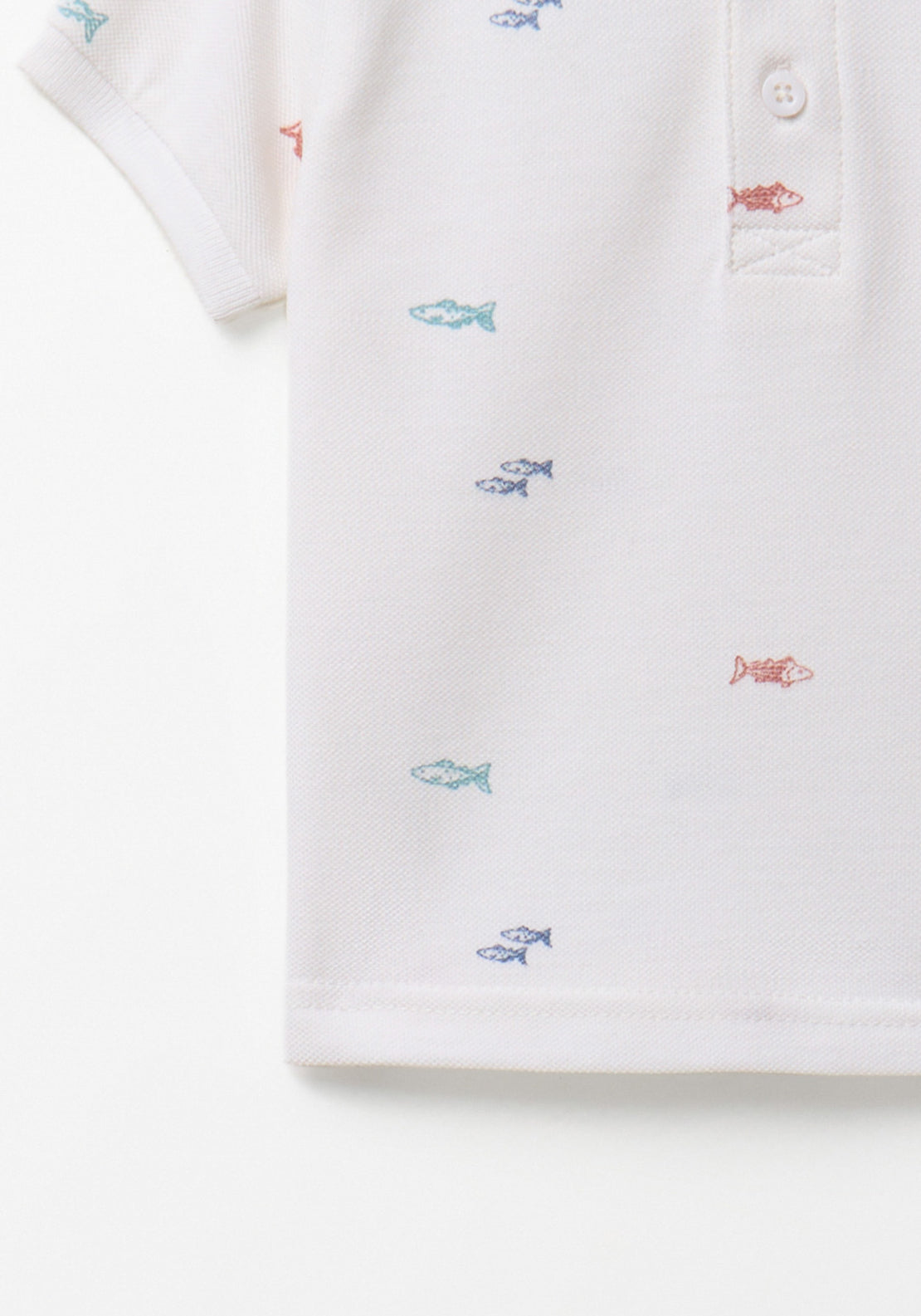 Printed Polo Shirt - White