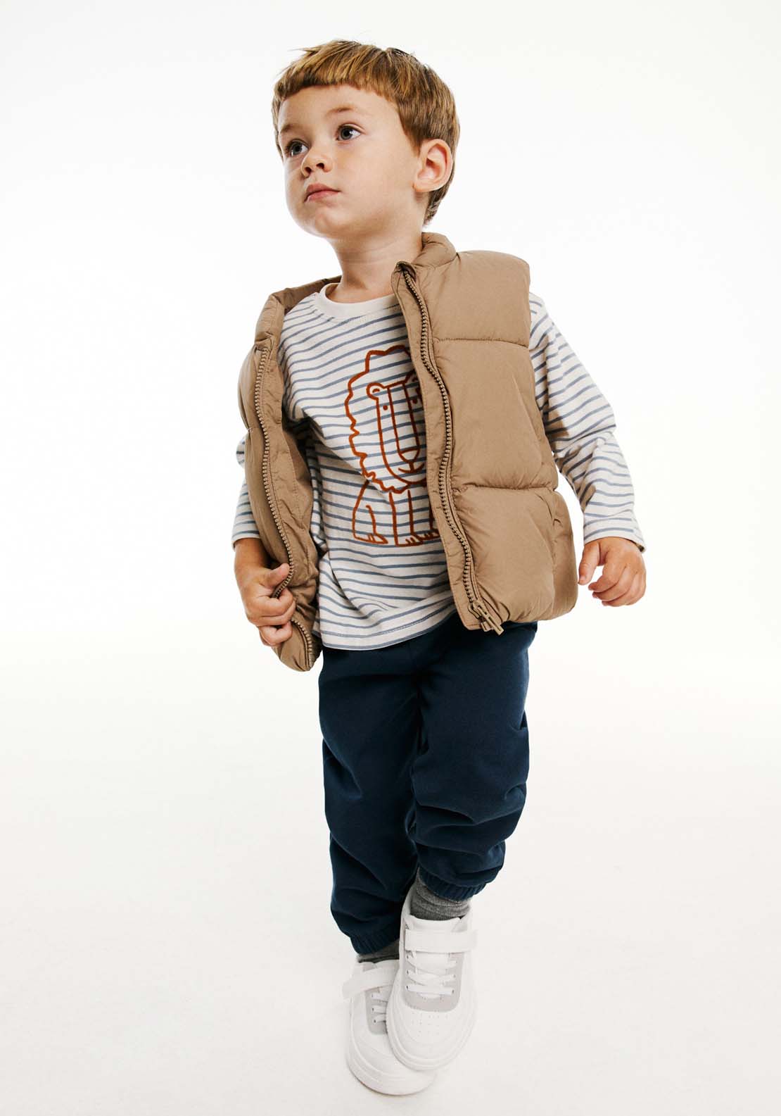 Sfera Baby Boy Plain Gilet - Brown 1 Shaws Department Stores