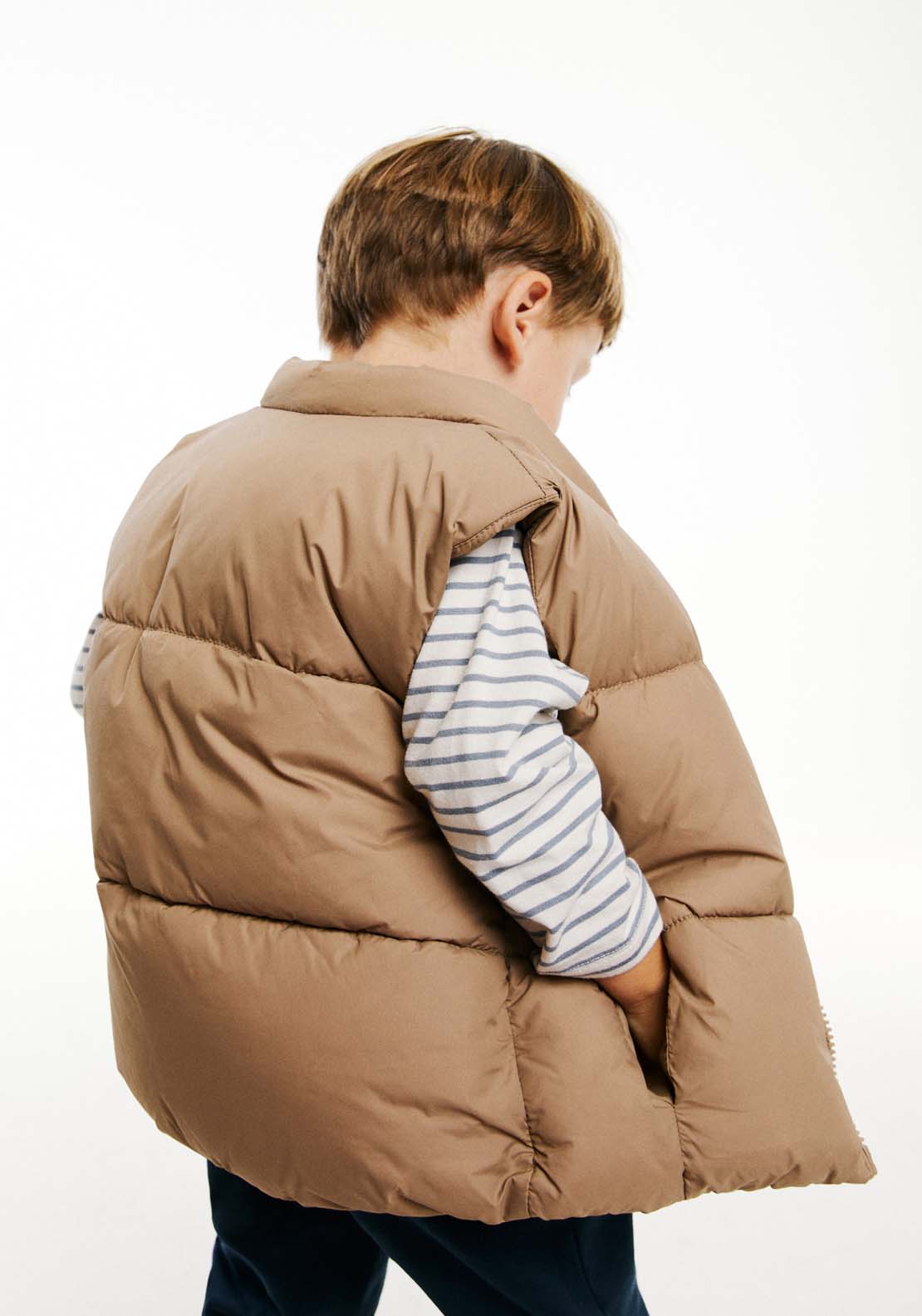 Sfera Baby Boy Plain Gilet - Brown 3 Shaws Department Stores