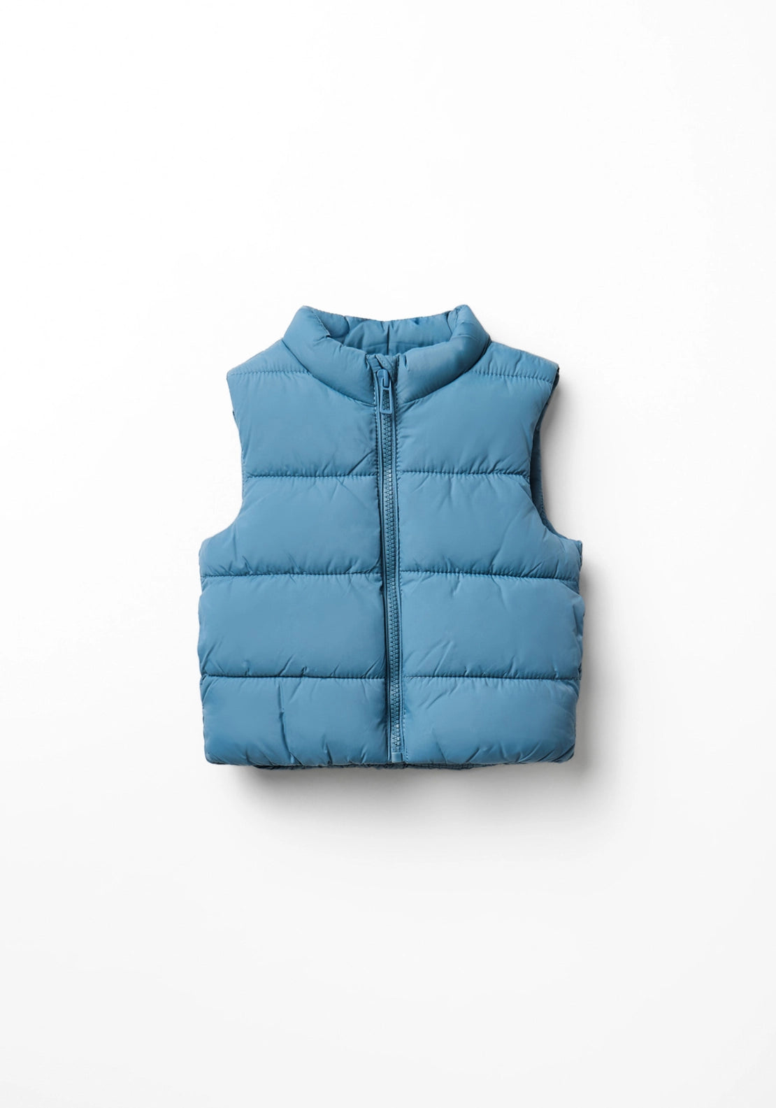 Solid Colour Puffer Gilet - Blue