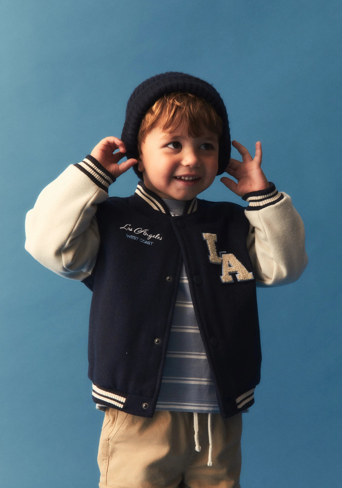 Two Tone Baseball Jacket - Blue