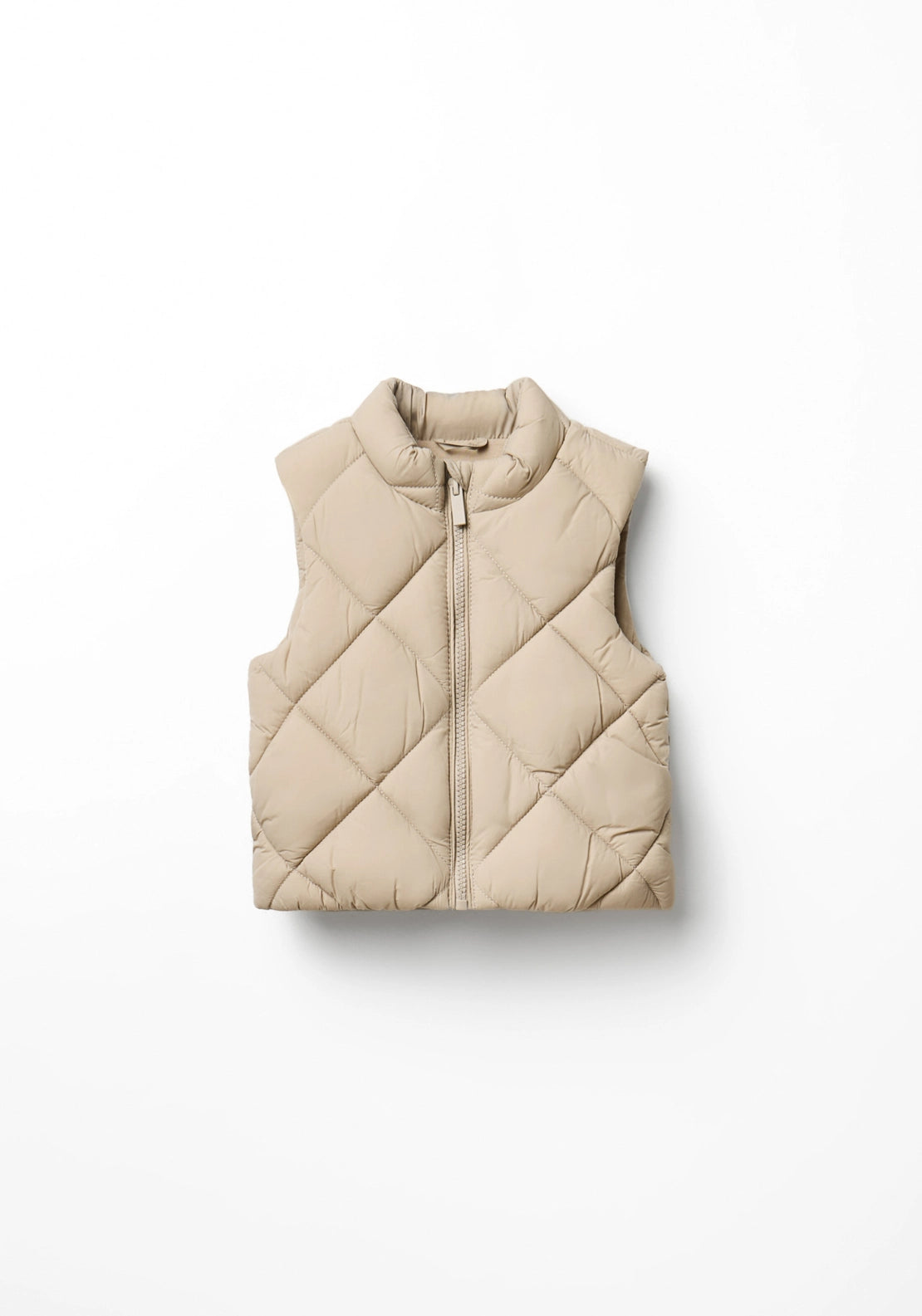 Diamond Quilted Puffer Gilet - Toasty Beige