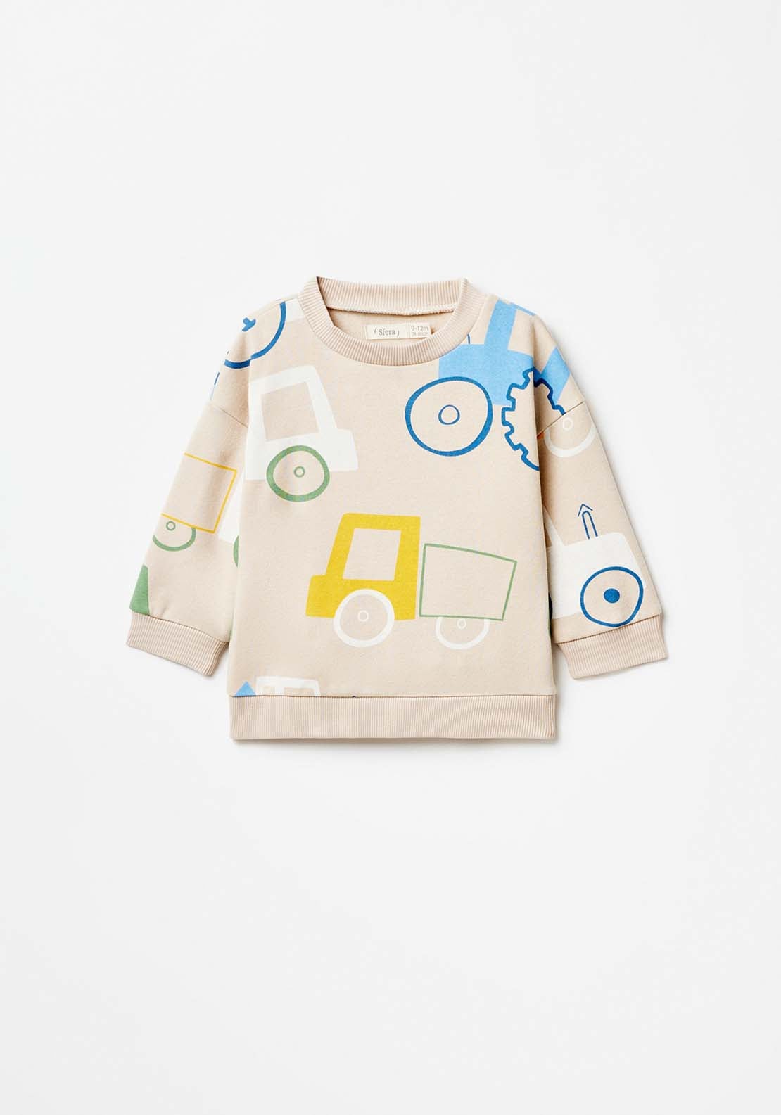 Sfera Long Sleeve Tractor Sweatshirt - Beige 1 Shaws Department Stores