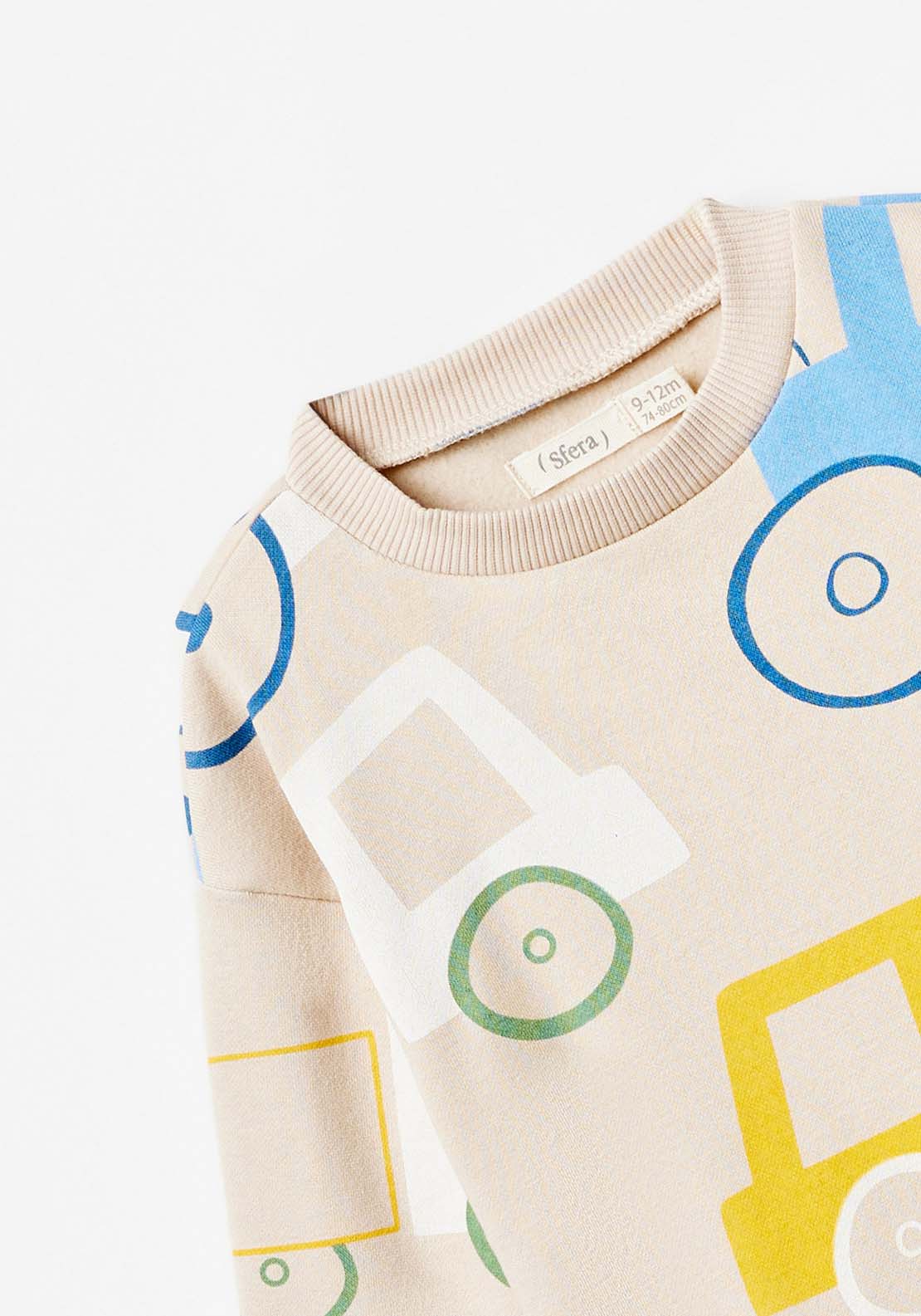 Sfera Long Sleeve Tractor Sweatshirt - Beige 2 Shaws Department Stores