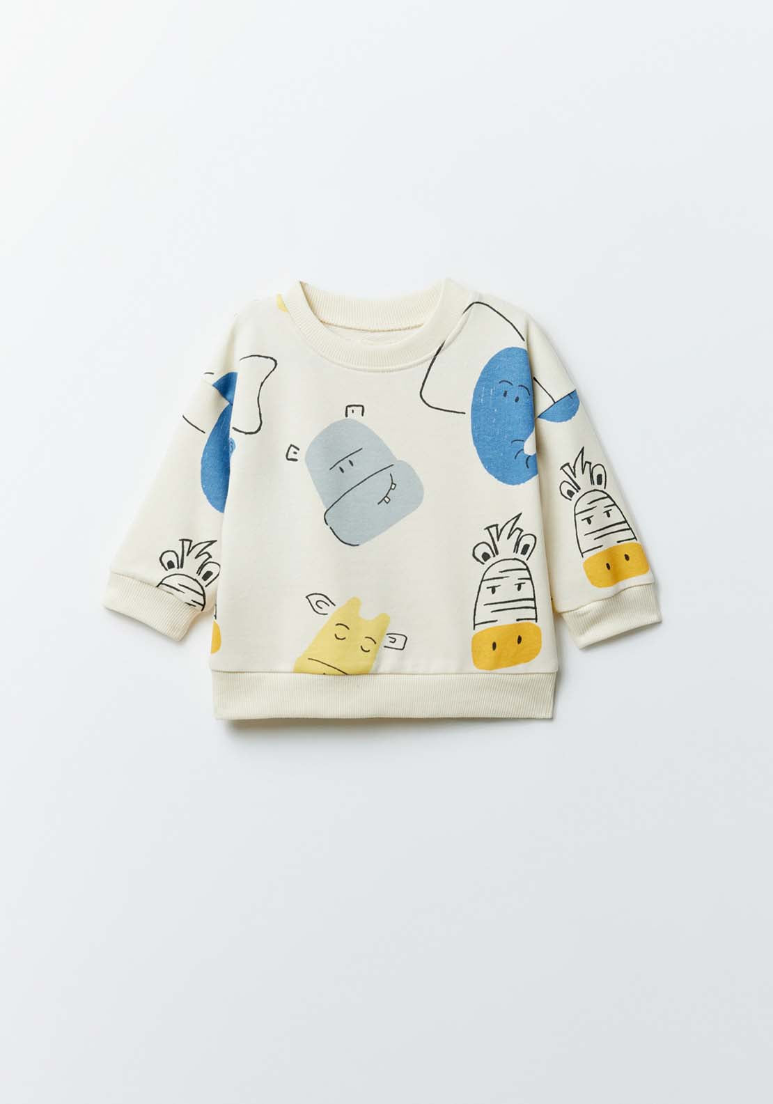Sfera Printed animals sweatshirt - Ecru 1 Shaws Department Stores
