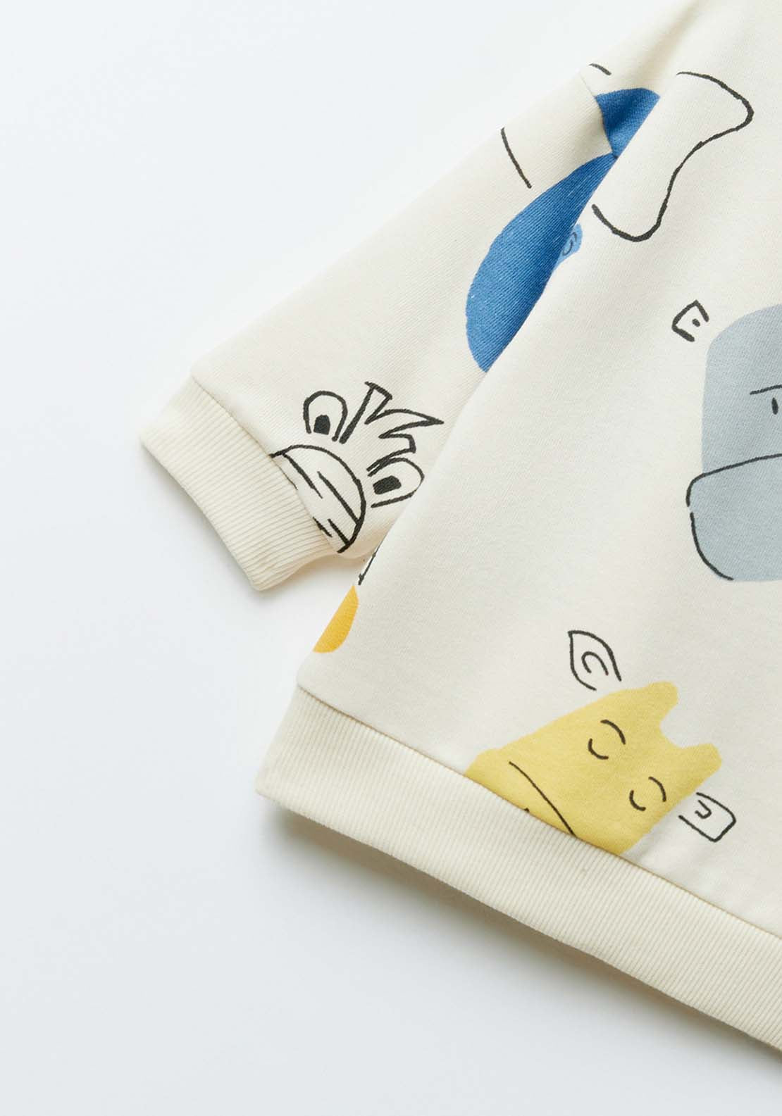 Sfera Printed animals sweatshirt - Ecru 2 Shaws Department Stores