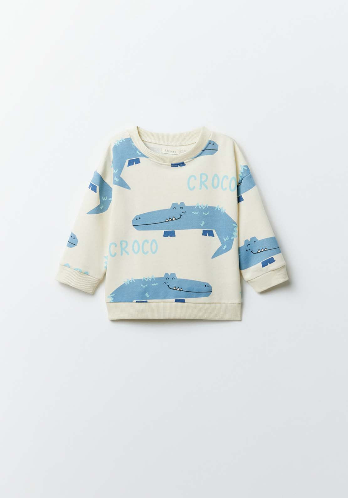 Sfera Printed crocodiles sweatshirt - Ecru 6 Shaws Department Stores