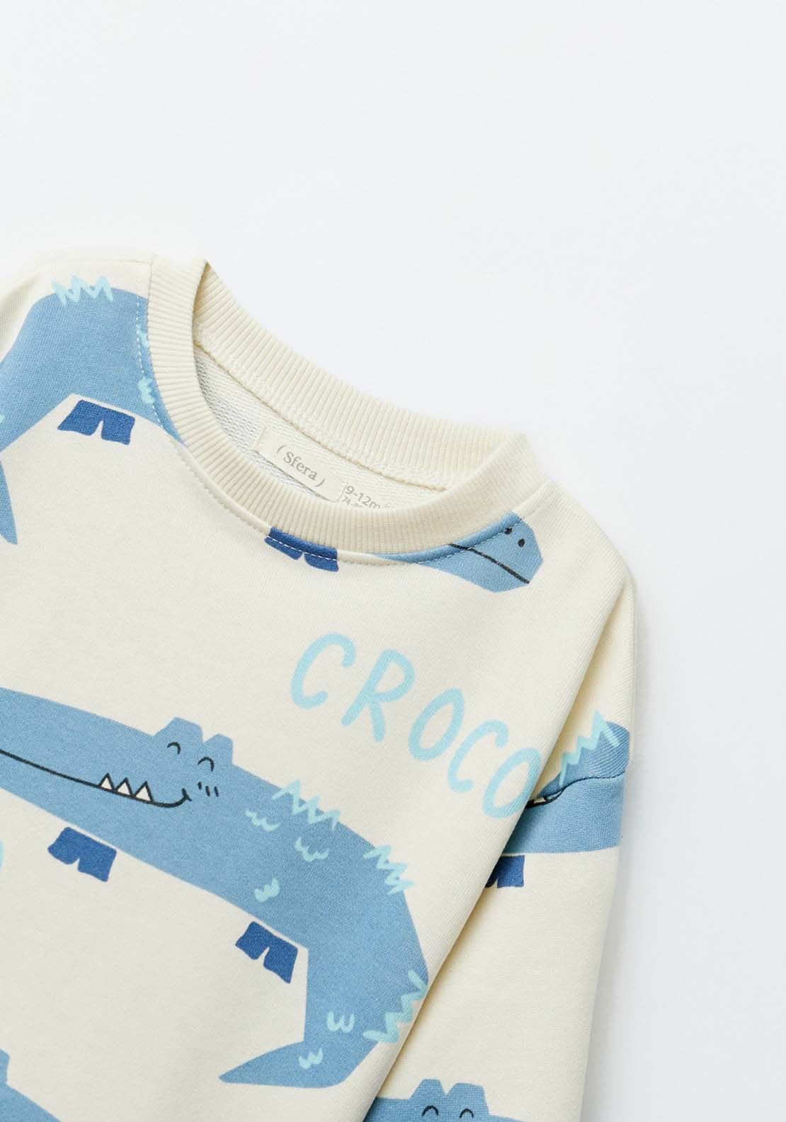 Sfera Printed crocodiles sweatshirt - Ecru 8 Shaws Department Stores