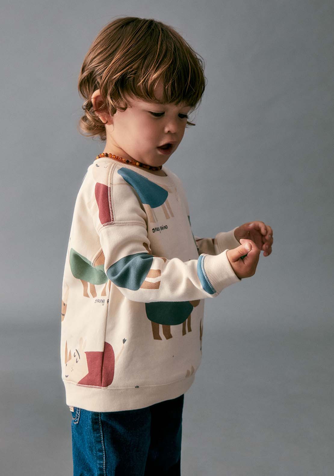 Rhino Print Sweatshirt - White