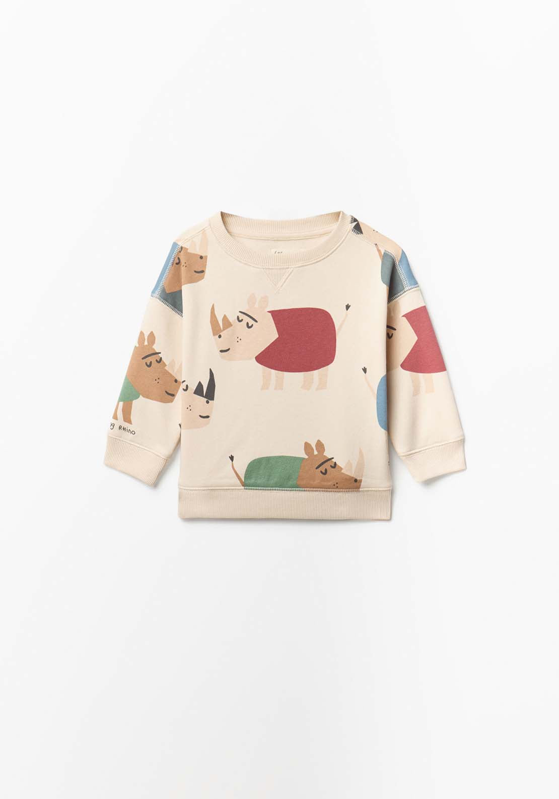 Rhino Print Sweatshirt - White