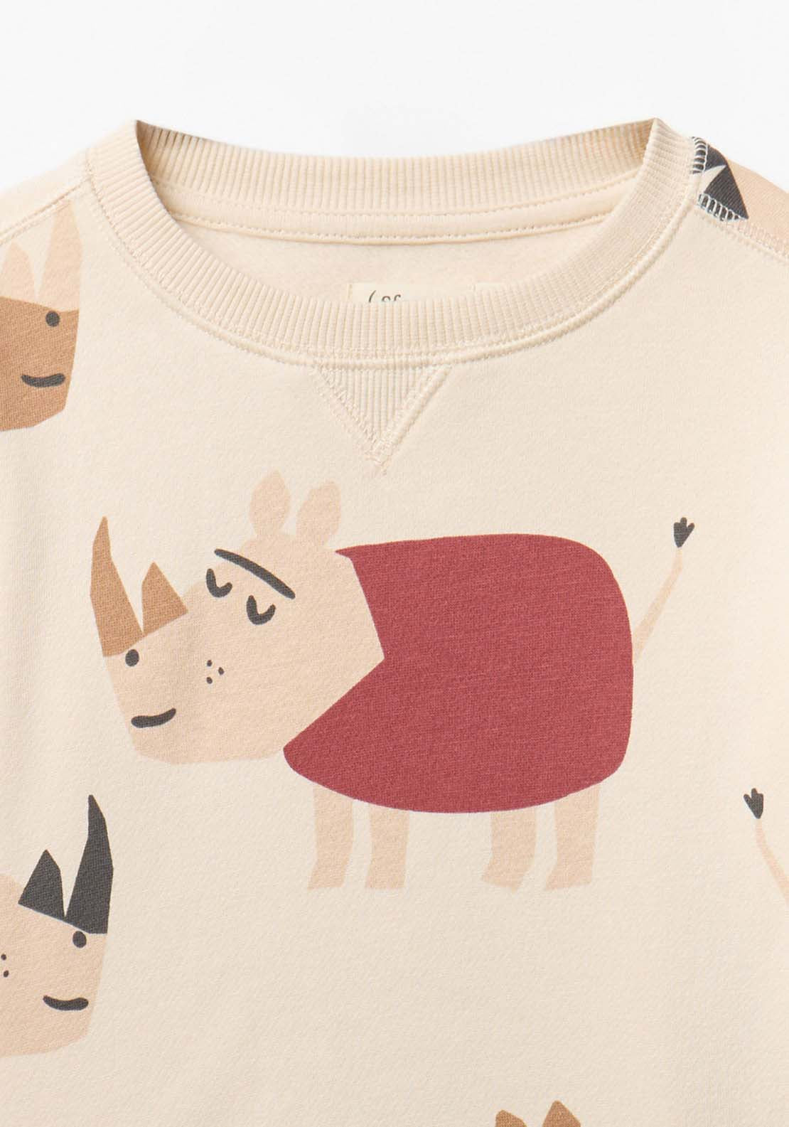 Rhino Print Sweatshirt - White