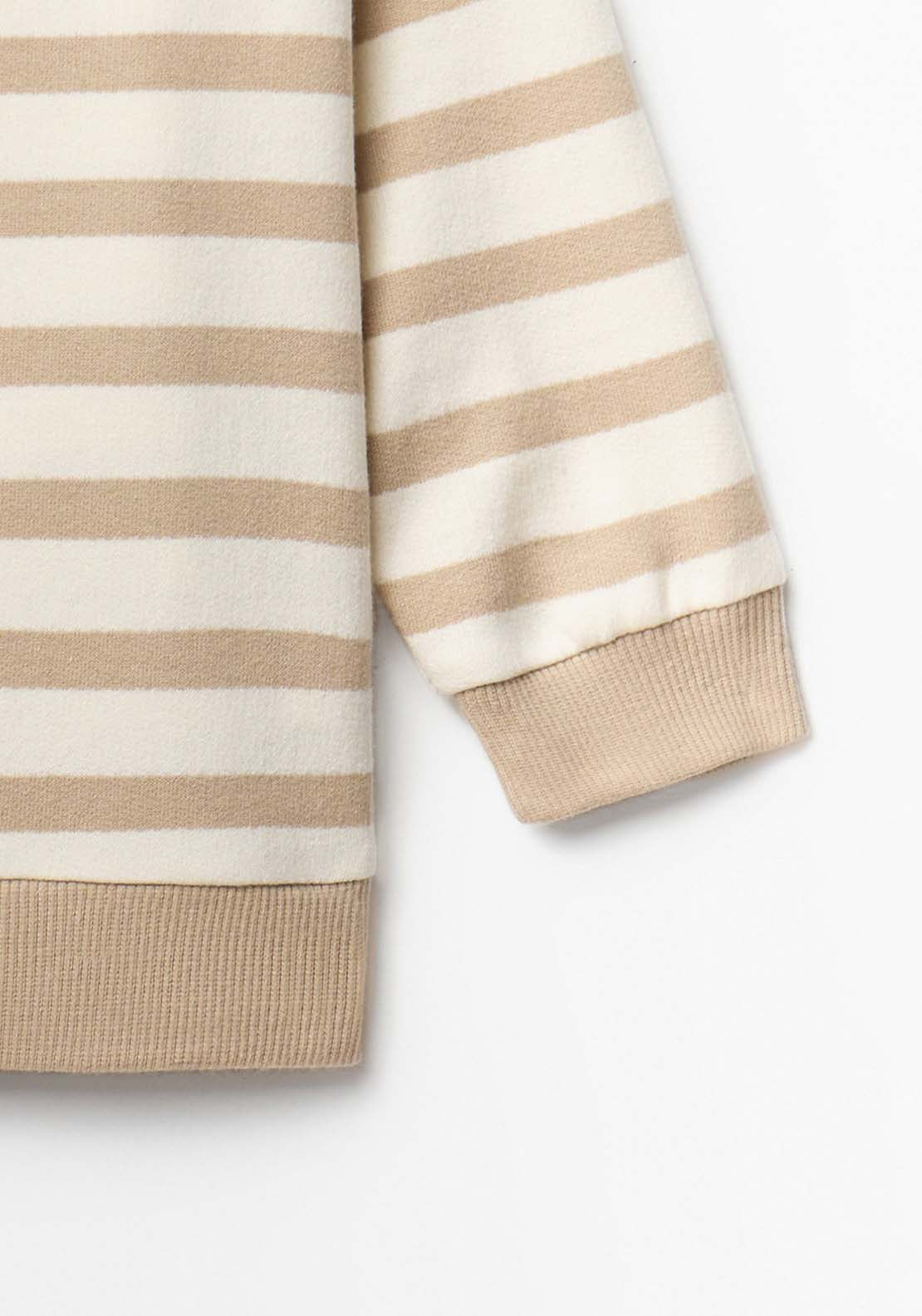 Striped Sweatshirt - Toasty Beige
