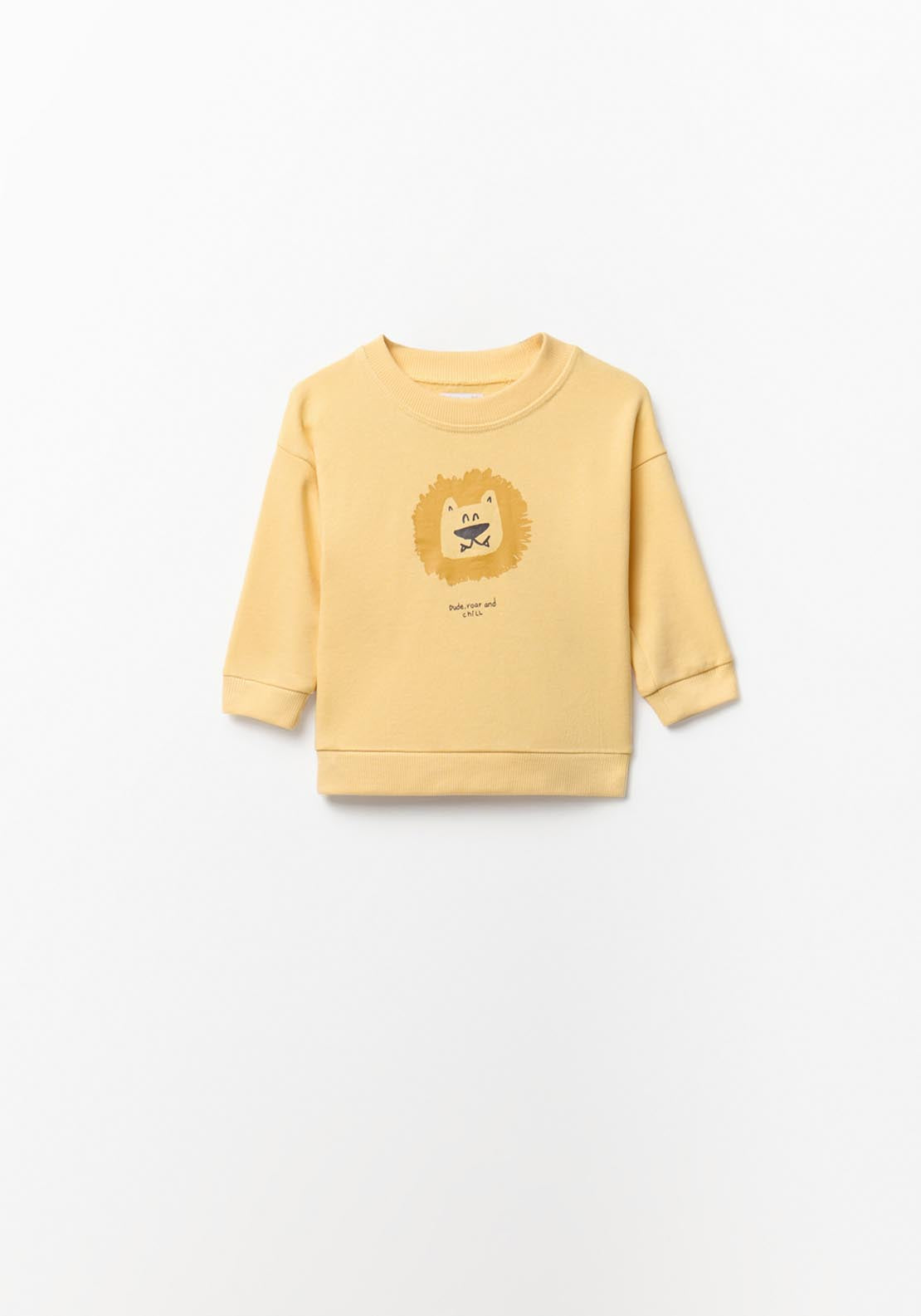 Lion Print Sweatshirt - Yellow