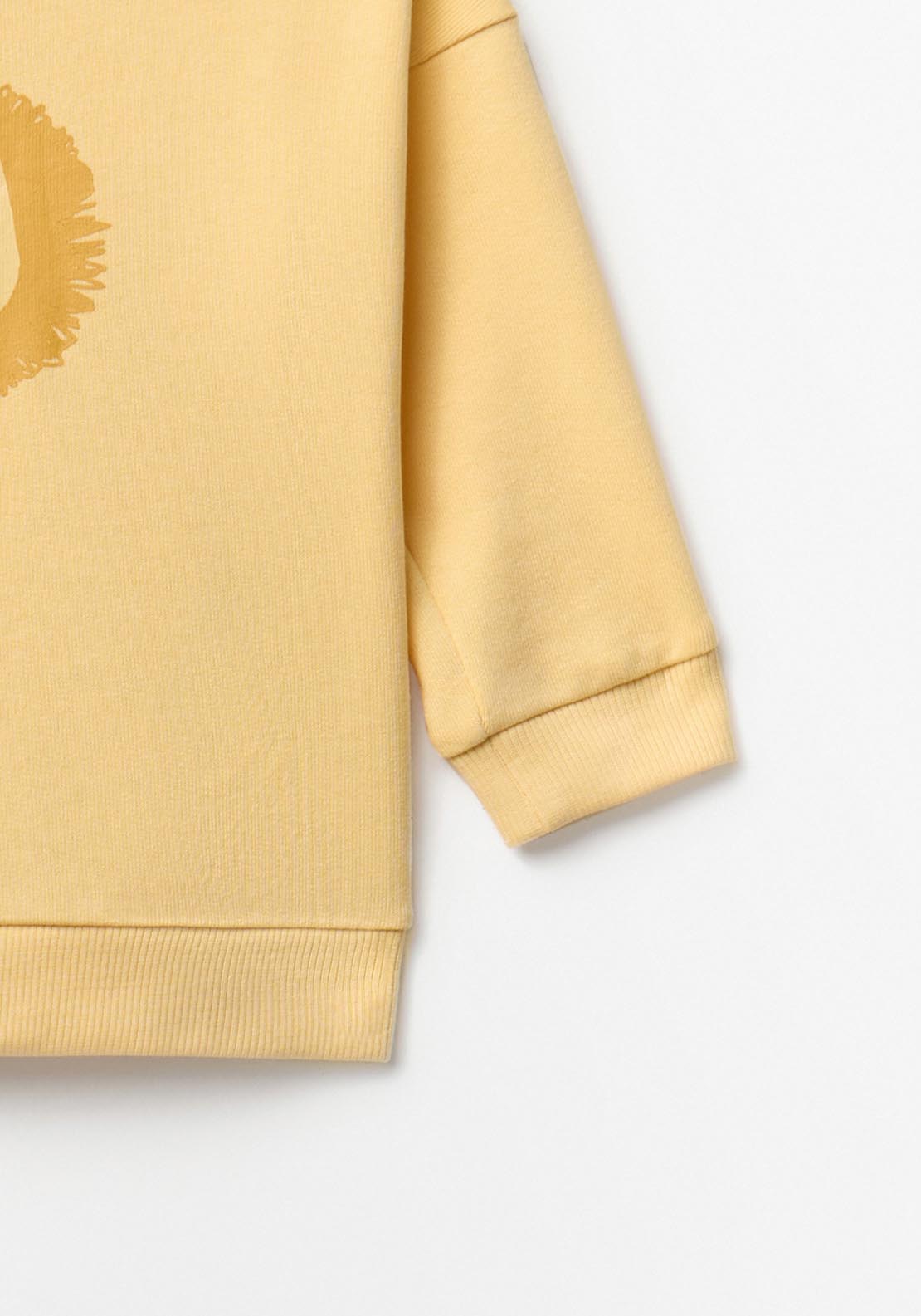Lion Print Sweatshirt - Yellow