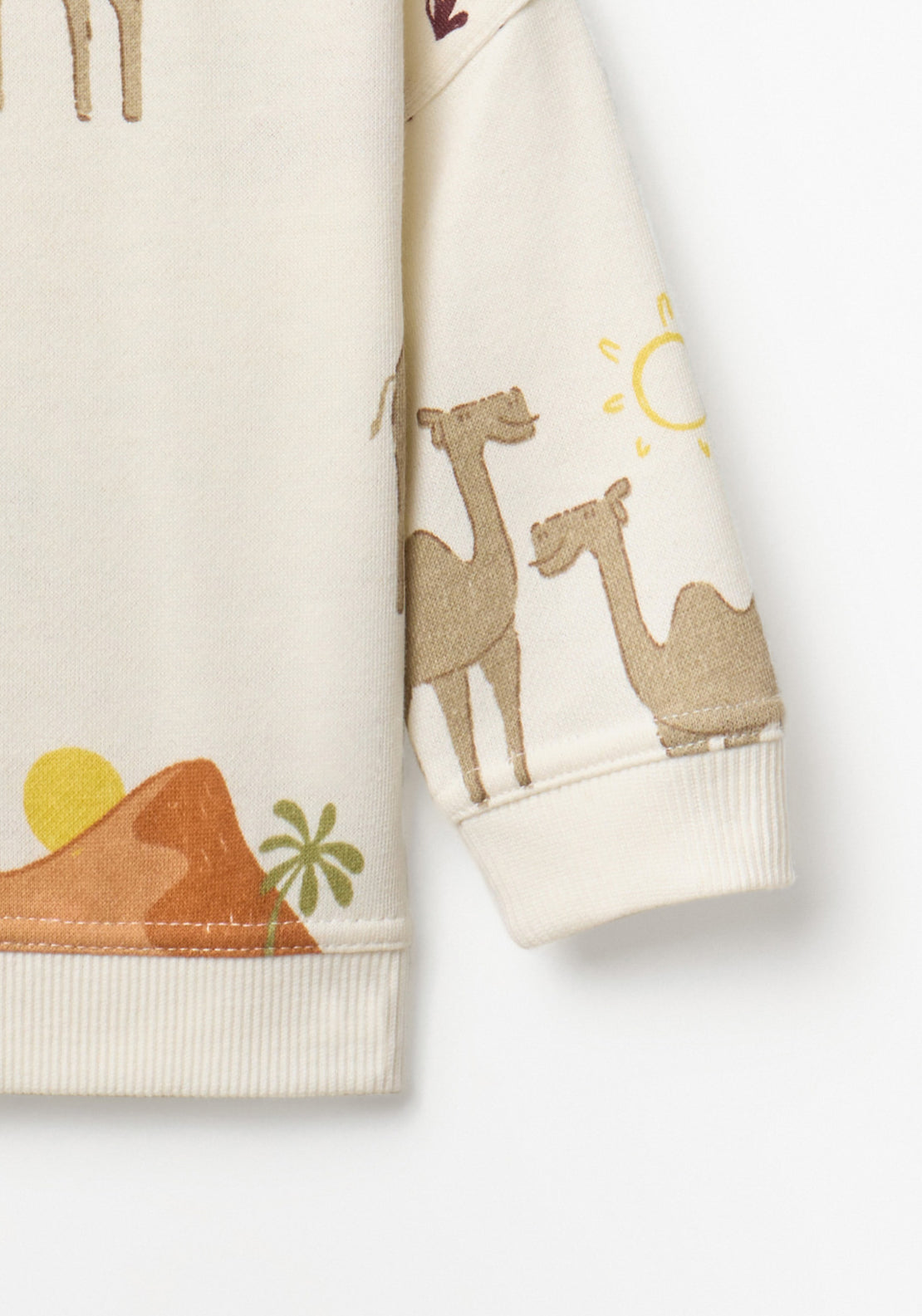 Camel Print Sweatshirt - White
