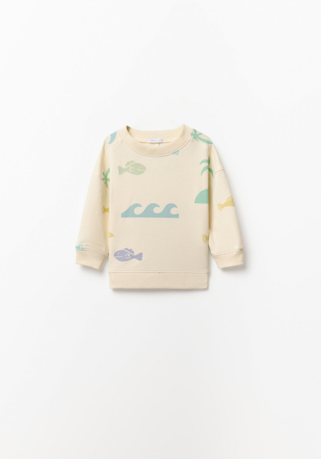 Fish Print Sweatshirt - White