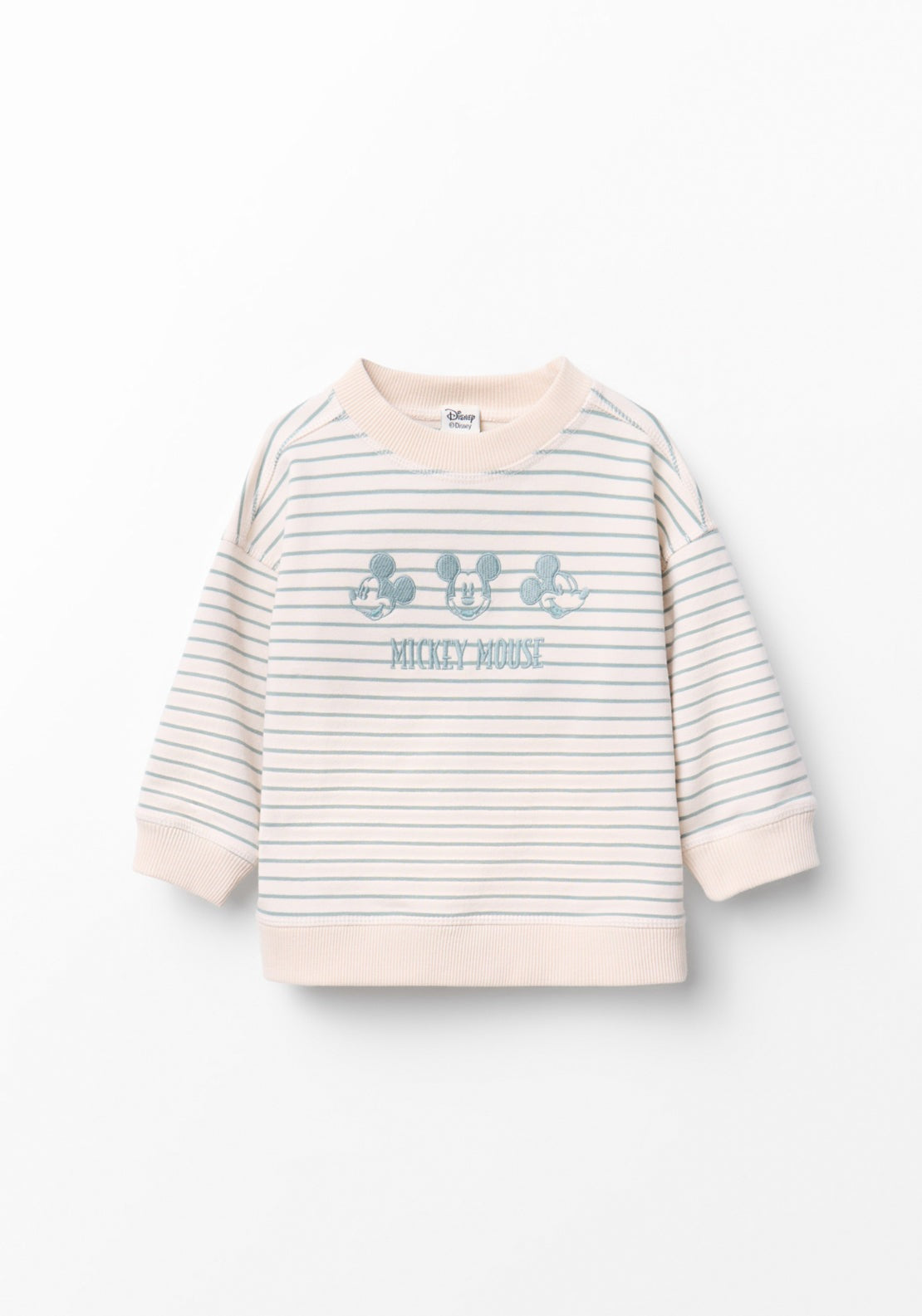 Striped Mickey Mouse Sweatshirt - White