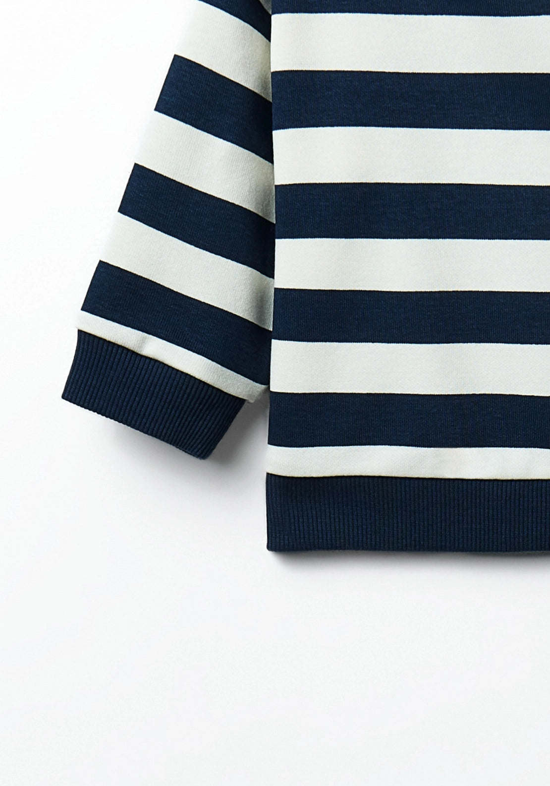 Striped Embroidered Sweatshirt - Blue