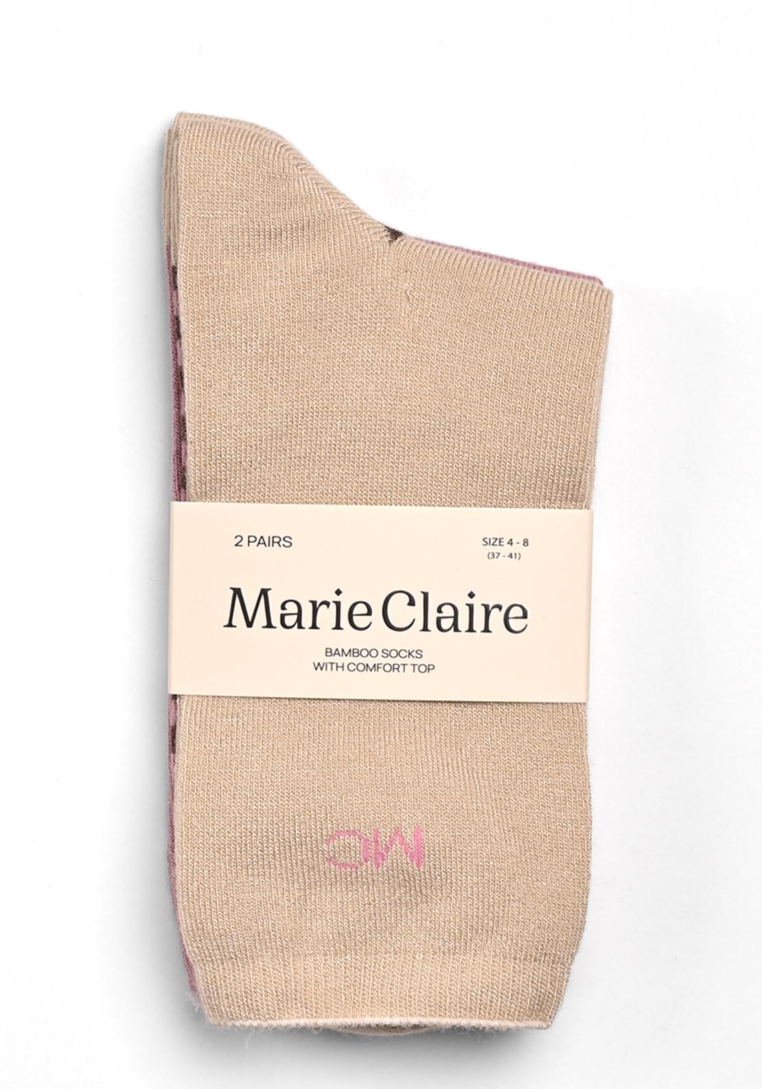 Marie Claire Polka Dot Design Bamboo 2 Pair Pack - Pink 1 Shaws Department Stores